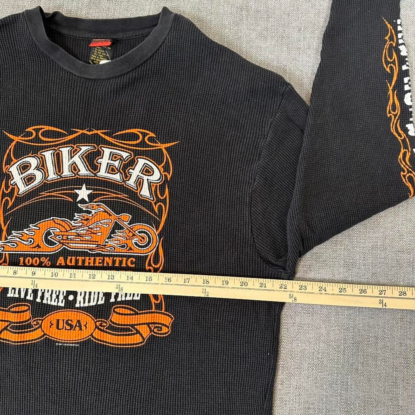 Harley Davidson Y2K Hot Leathers Biker thermal flame long sleeve T-shirt Size US XXL / EU 58 / 5 - 5 Thumbnail