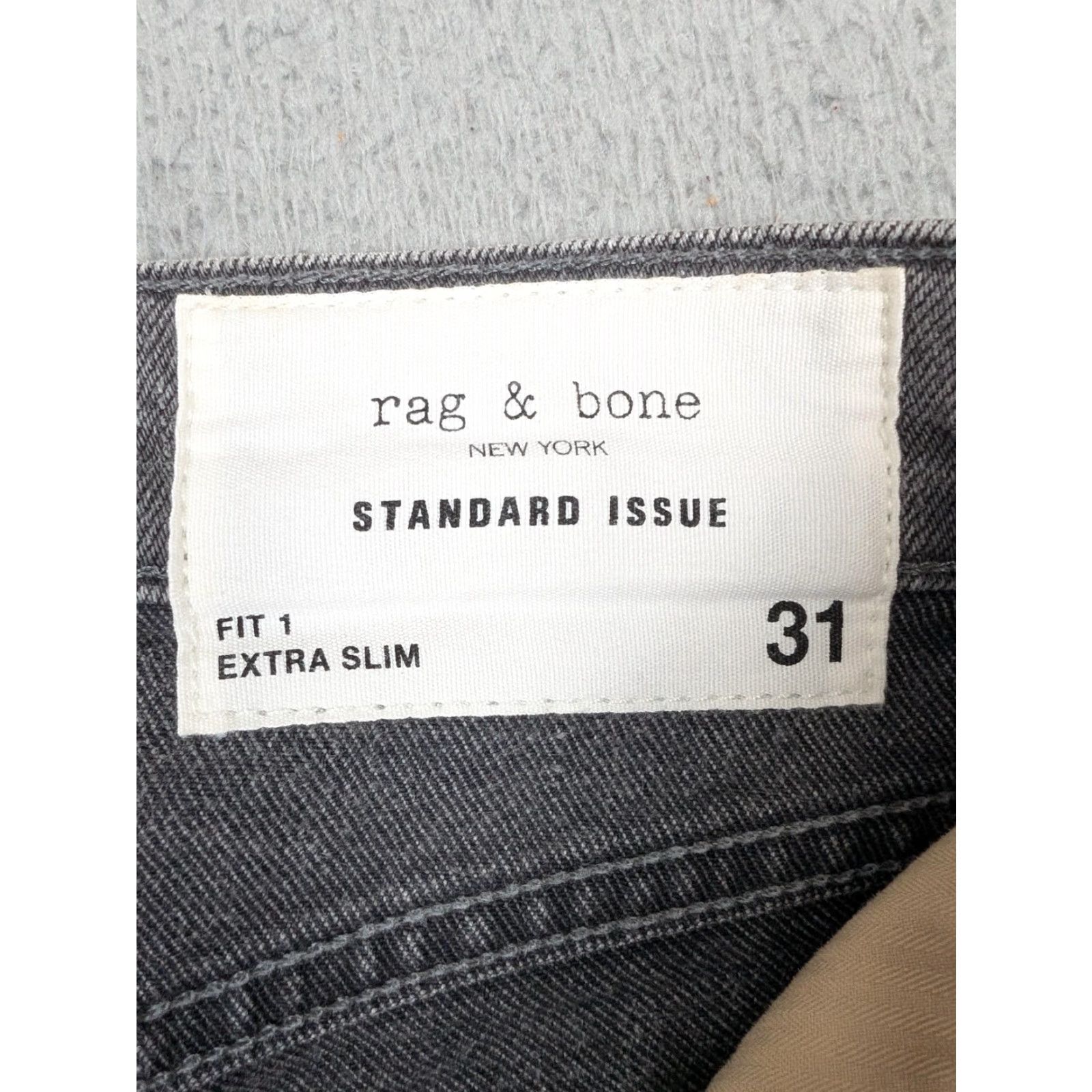 Rag & Bone Rag & Bone Jeans Mens 31 Gray Fit 1 Extra Slim Standard Issue Button Fly USA Jeans Size US 31 - 6 Thumbnail