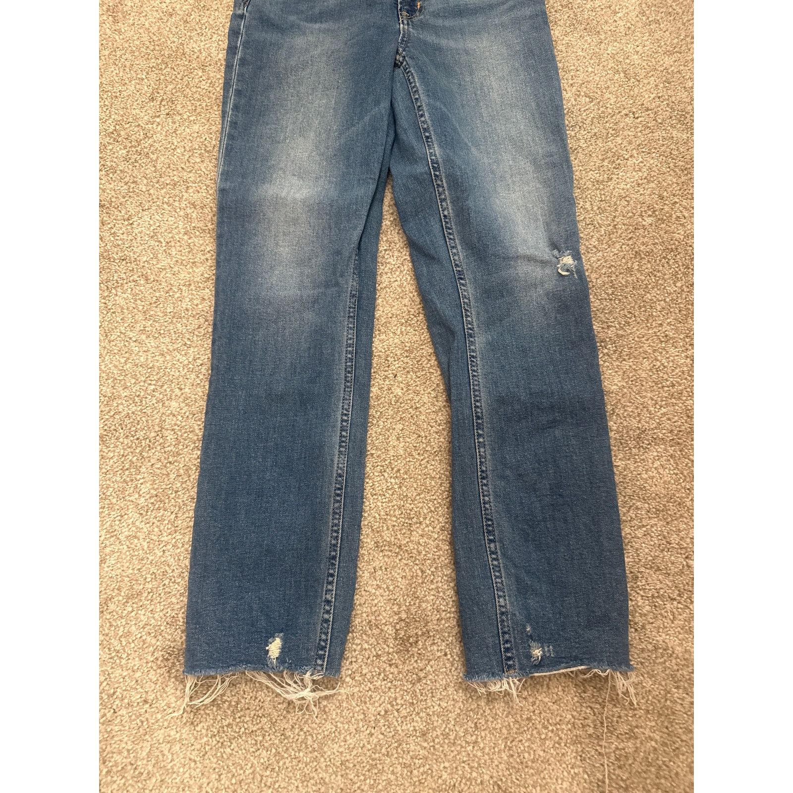 Gap GAP Cigarette High Rise Raw Hem Straight Leg Jeans, 4 (27) Size 27" / US 4 / IT 40 - 2 Thumbnail
