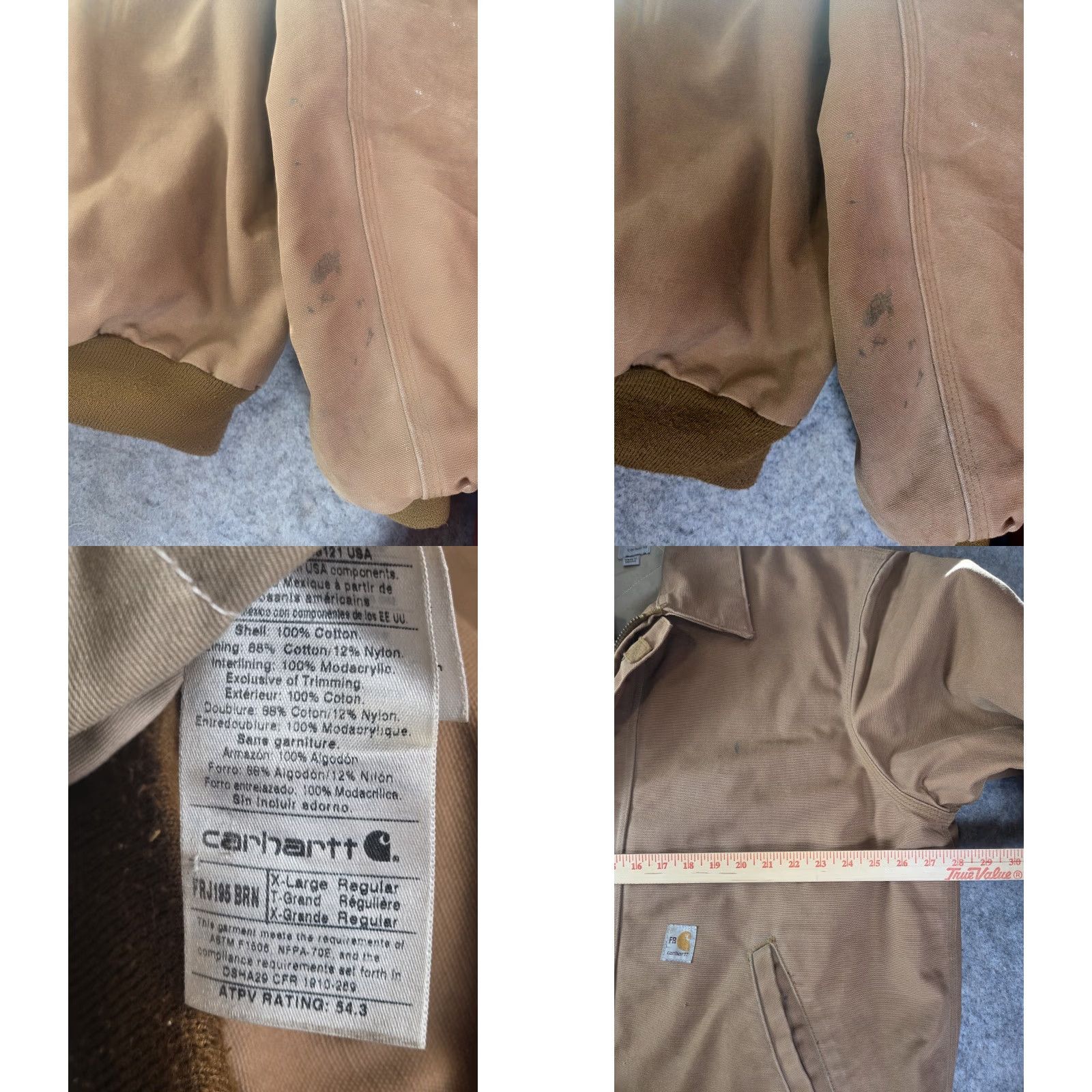 Carhartt VINTAGE Carhartt FR Flame Resistant Jacket XL Distressed Duck Canvas Quilted FRJ195 BRN Size US XL / EU 56 / 4 - 8 Thumbnail