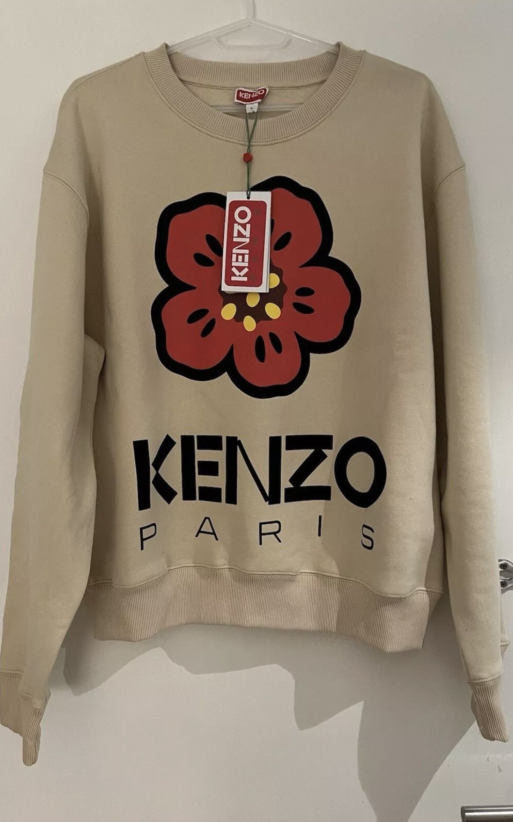 Kenzo kenzo Logo jumper Sweater LARGE beige Fleece Size US L / EU 52-54 / 3 - 1 Thumbnail