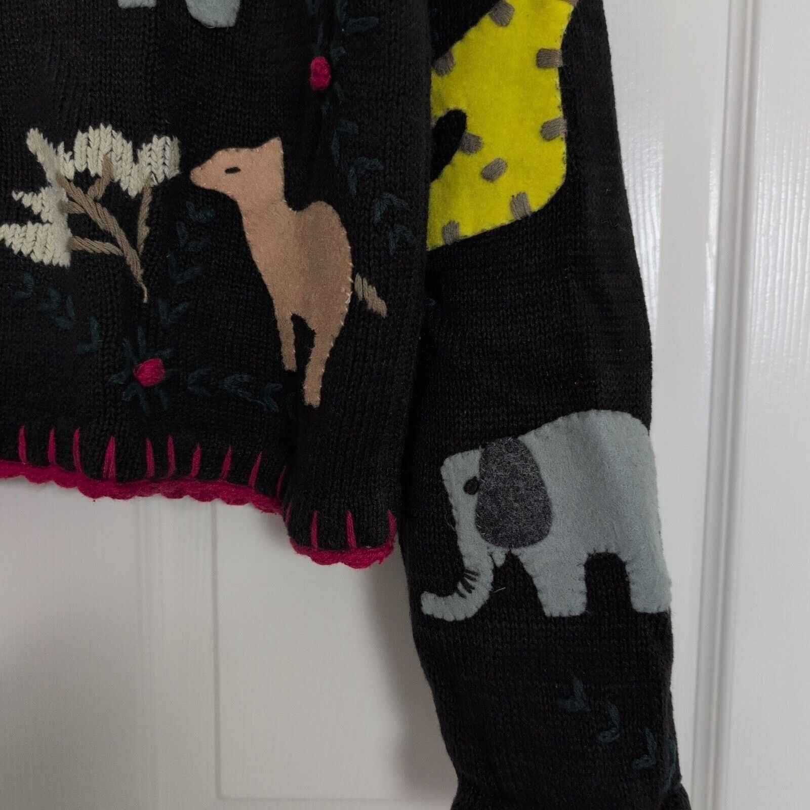 Designer Jodi Blake Zoo Animal Cardigan Womens Size Medium Black Knit Size M / US 6-8 / IT 42-44 - 4 Thumbnail