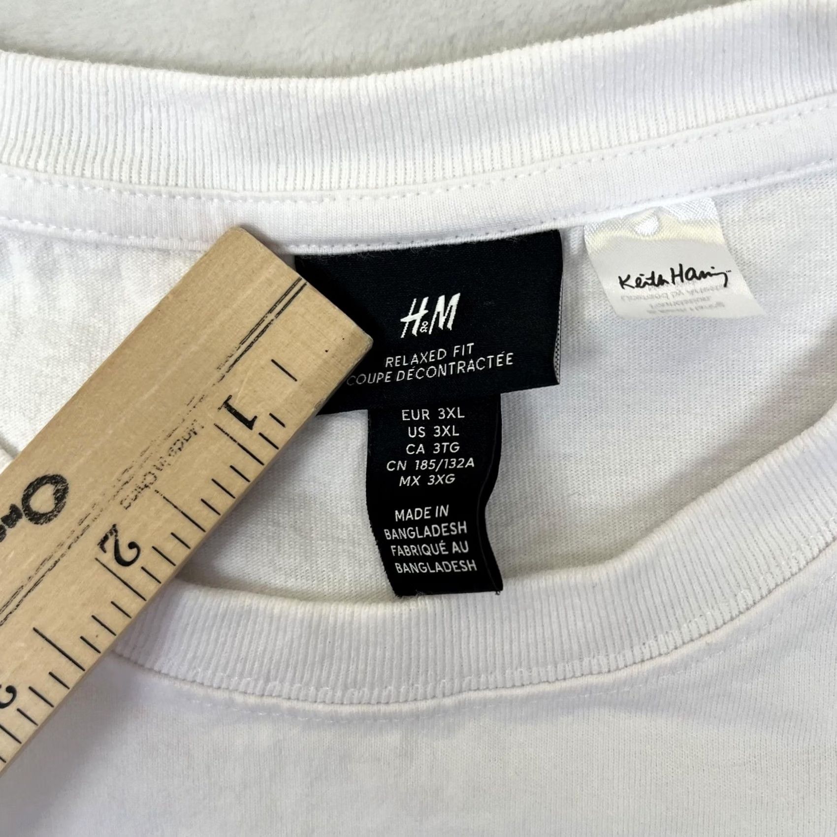 H&M H&M Keith Haring T-Shirt Mens 3XL White Graphic Print Crew Neck Short Sleeve Vintage No Size US XXL / EU 58 / 5 - 3 Thumbnail