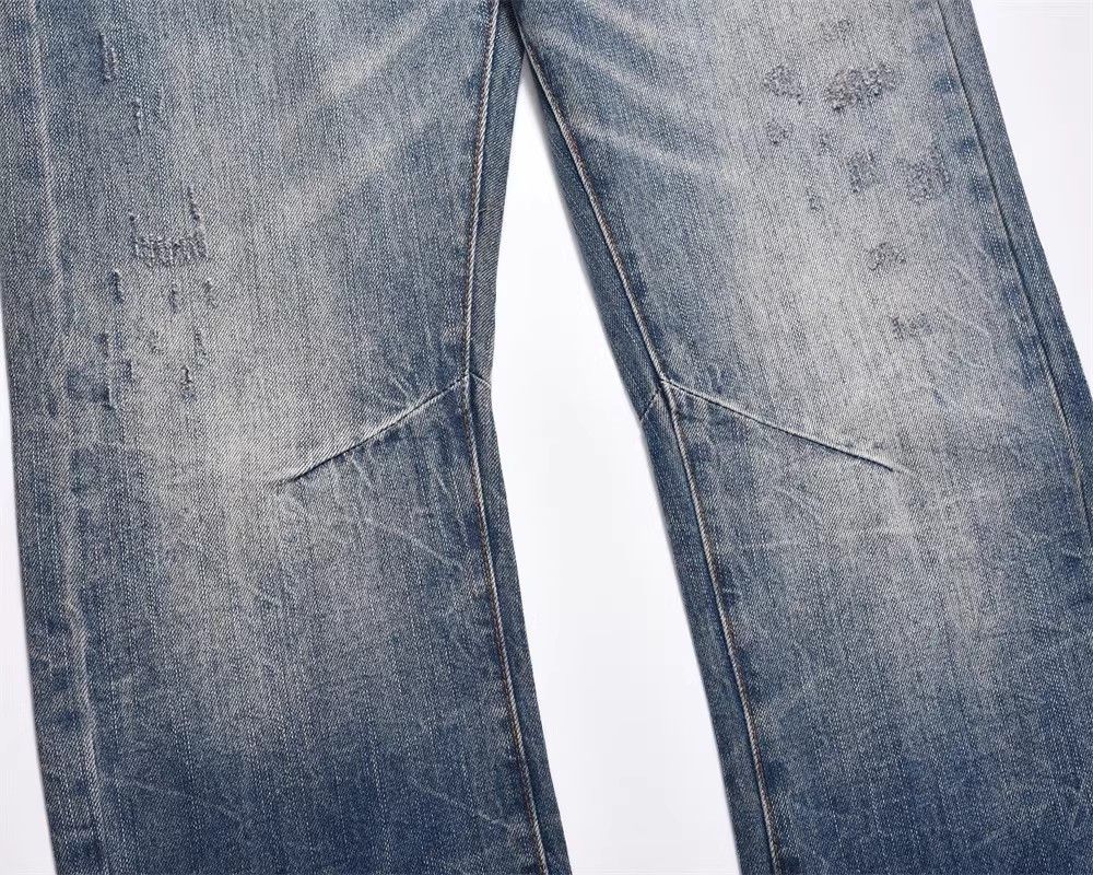 Japanese Brand × Jean Washed loose distressed casual straight-leg ripped jeans Size US 32 / EU 48 - 6 Thumbnail