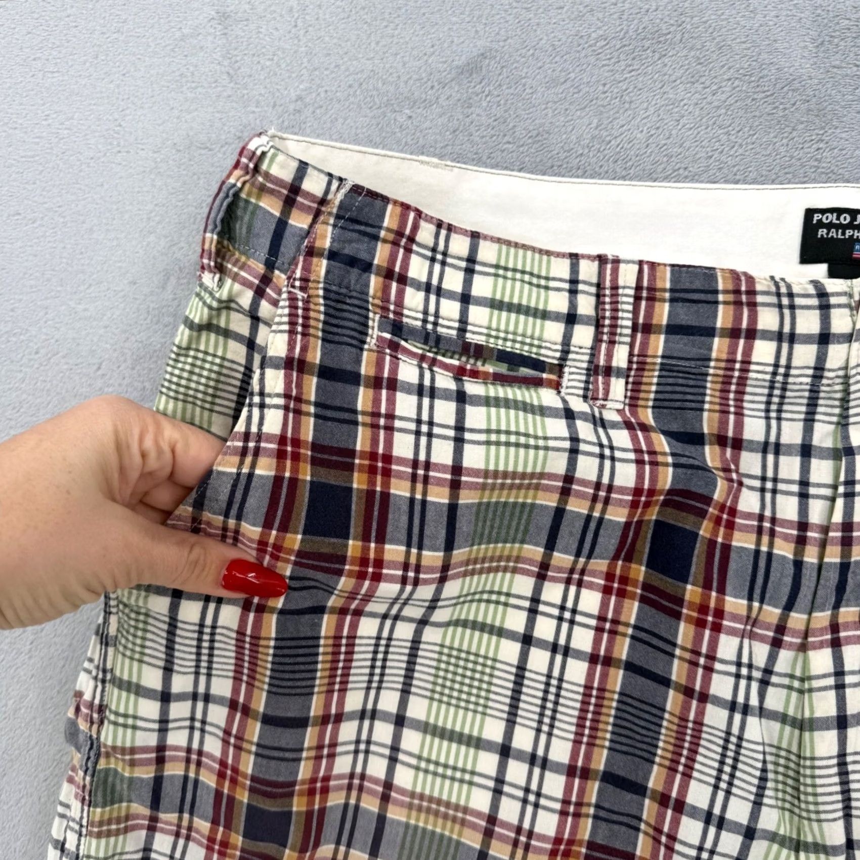 Ralph Lauren VINTAGE Polo Jeans Co. Ralph Lauren Mens Plaid Shorts Size 38 Cotton Madras Size US M / EU 48-50 / 2 - 2 Thumbnail