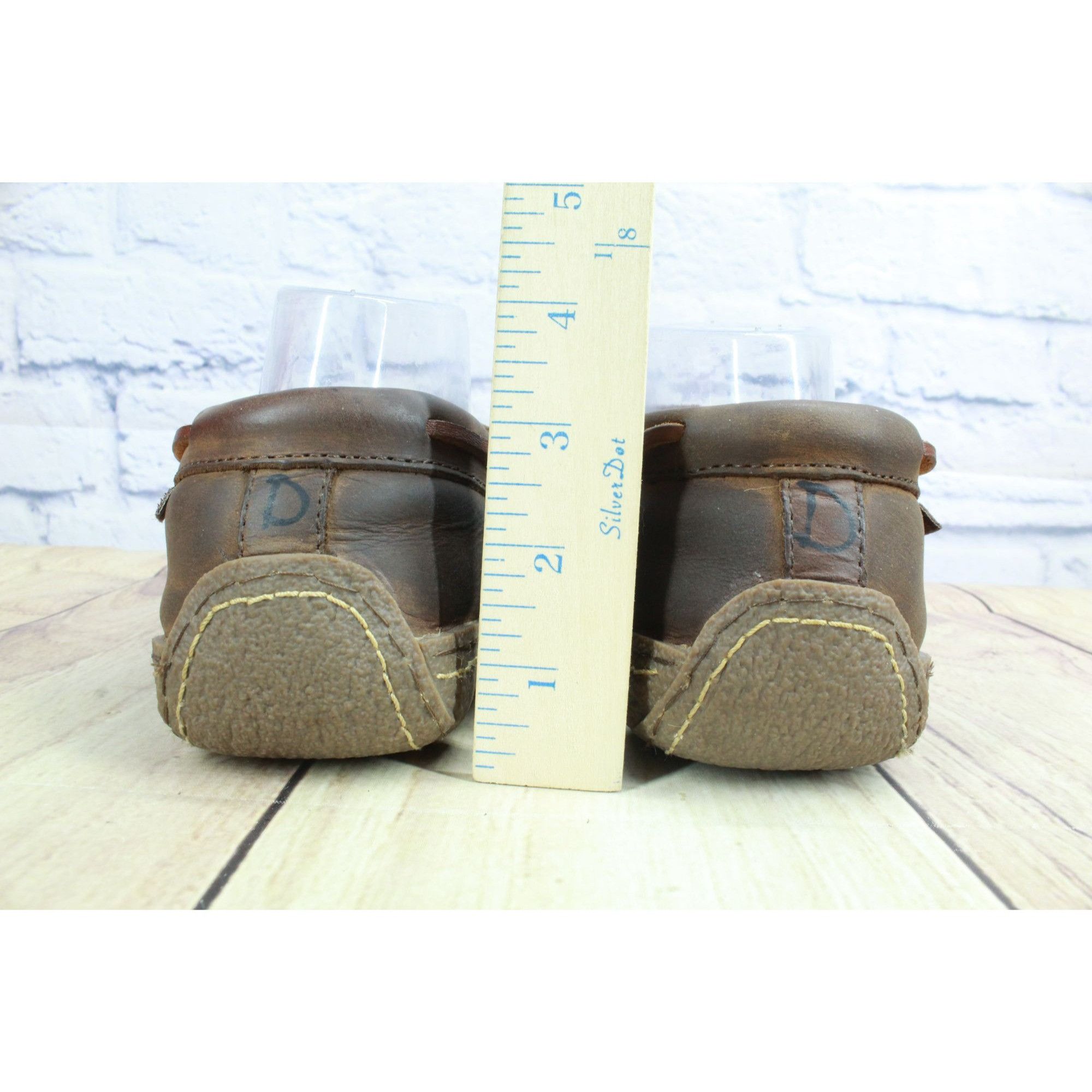 L.L. Bean LL Bean Men's Brown Leather Handsewn Flannel Lined Slippers Size US 10 / EU 43 - 5 Thumbnail