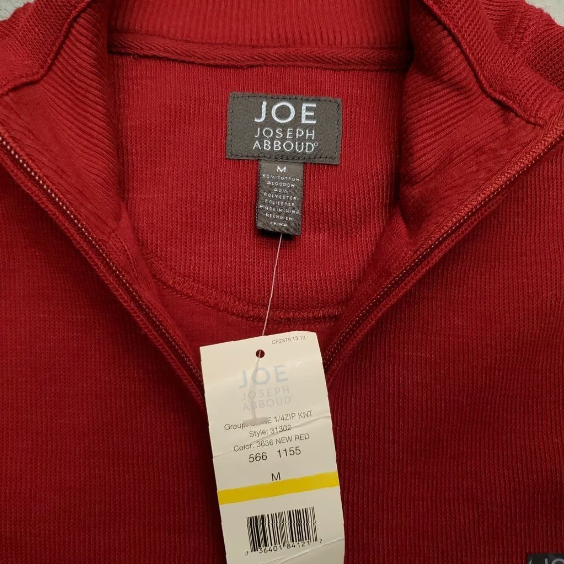 Joseph Abboud VINTAGE Joseph Abboud Sweater Men M Red Cotton Blend 1/4 Zip Mock Neck Pullover NEW Size US M / EU 48-50 / 2 - 3 Thumbnail
