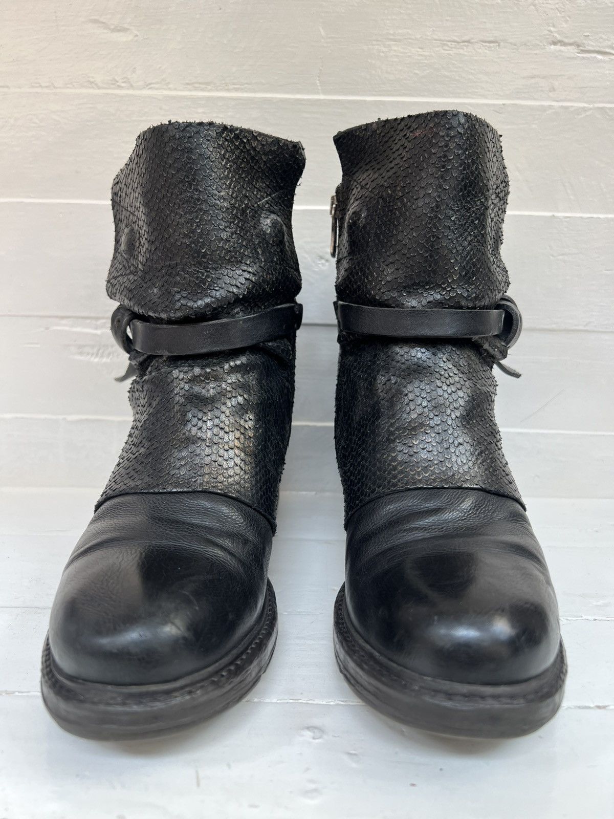 A.S.98 Airstep AS98 Black Leather Boho Biker Ankle Boots Size US 7 / EU 40 - 2 Thumbnail