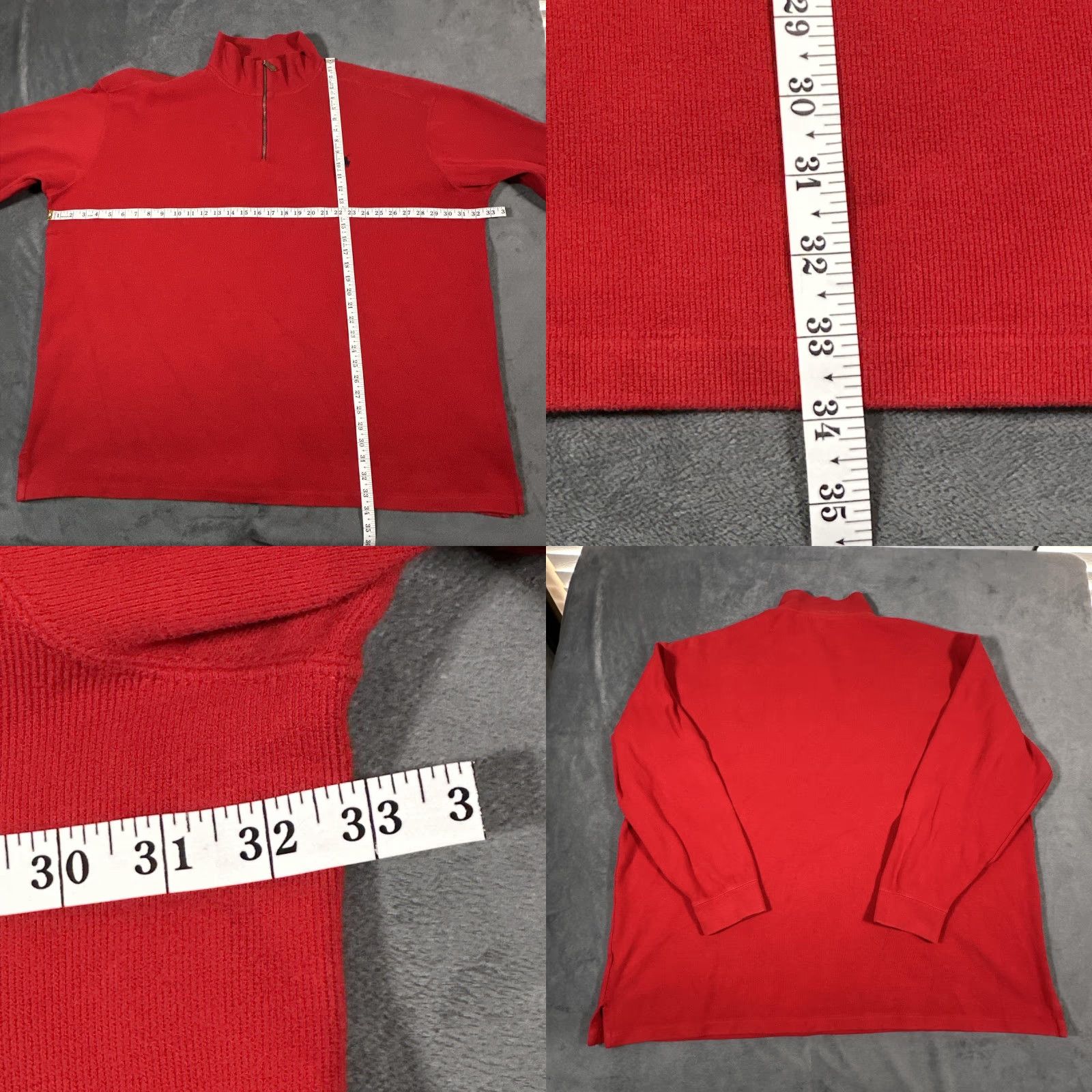 Polo Ralph Lauren VINTAGE Polo Ralph Lauren Sweater Mens 4XLT Red Quarter Zip Mock Neck Pullover Knit Size US XXL / EU 58 / 5 - 8 Thumbnail