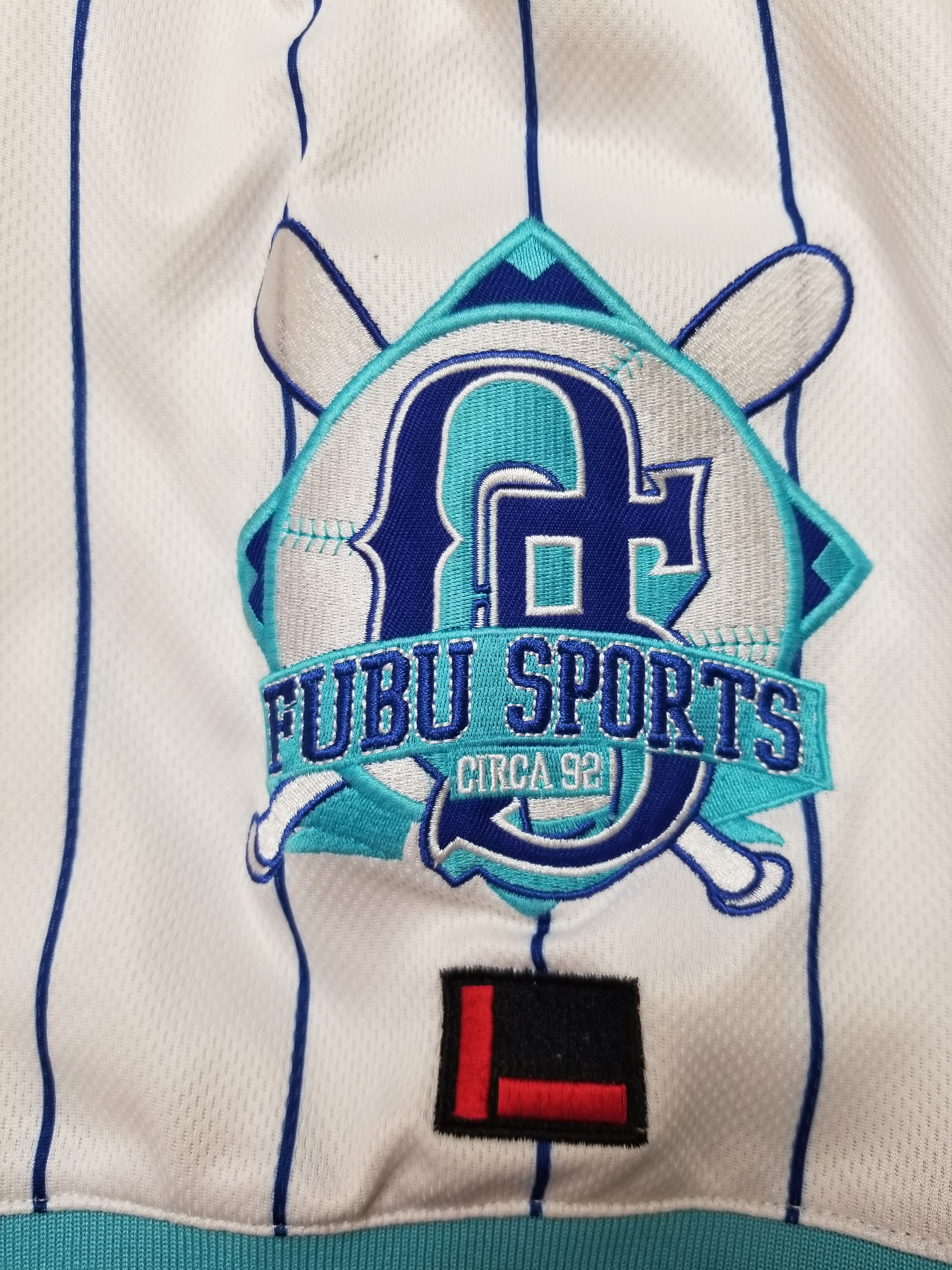 Fubu Vintage Fubu Harlem Y2K Rare White Pinstripe jersey Size US L / EU 52-54 / 3 - 6 Thumbnail