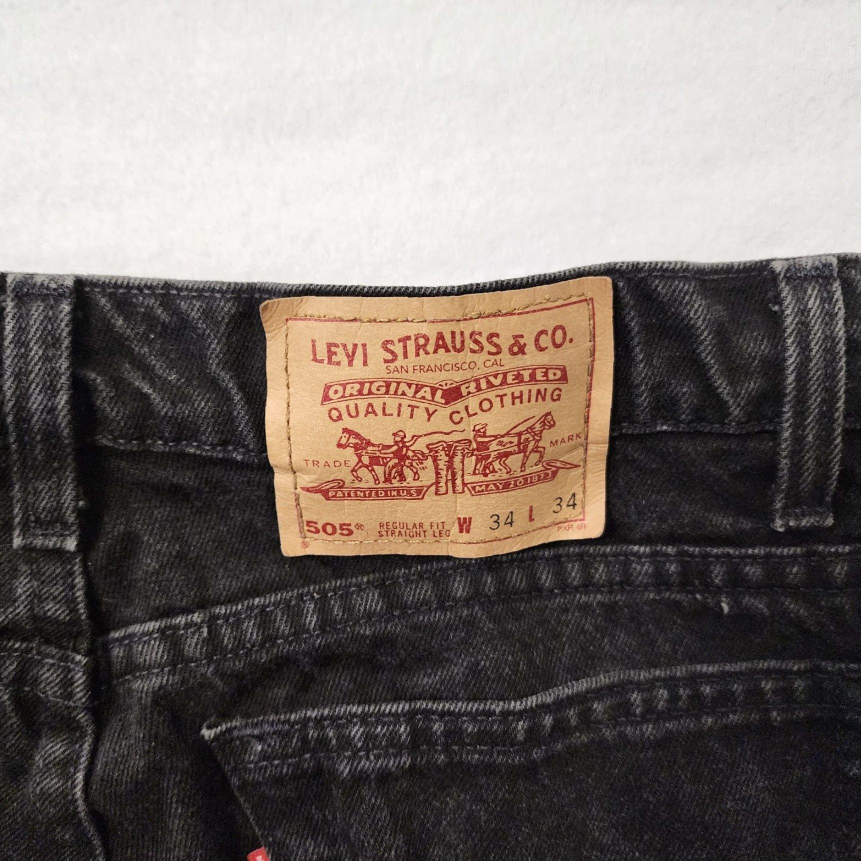 Levi's VINTAGE Levi's 505 Jeans Straight Men 34x34 Black Acid Wash USA 90s City Dad Jeans Mens Regular Inseam 34"} Size US 32 / EU 48 - 3 Thumbnail