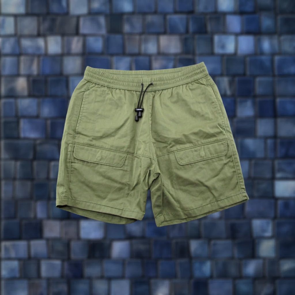 Levi's Levi's Men's Cargo Shorts Green Size S Drawstring Pockets Elastic Waist Outdoors Pocket Cargo Regular Size US 29 - 1 Thumbnail