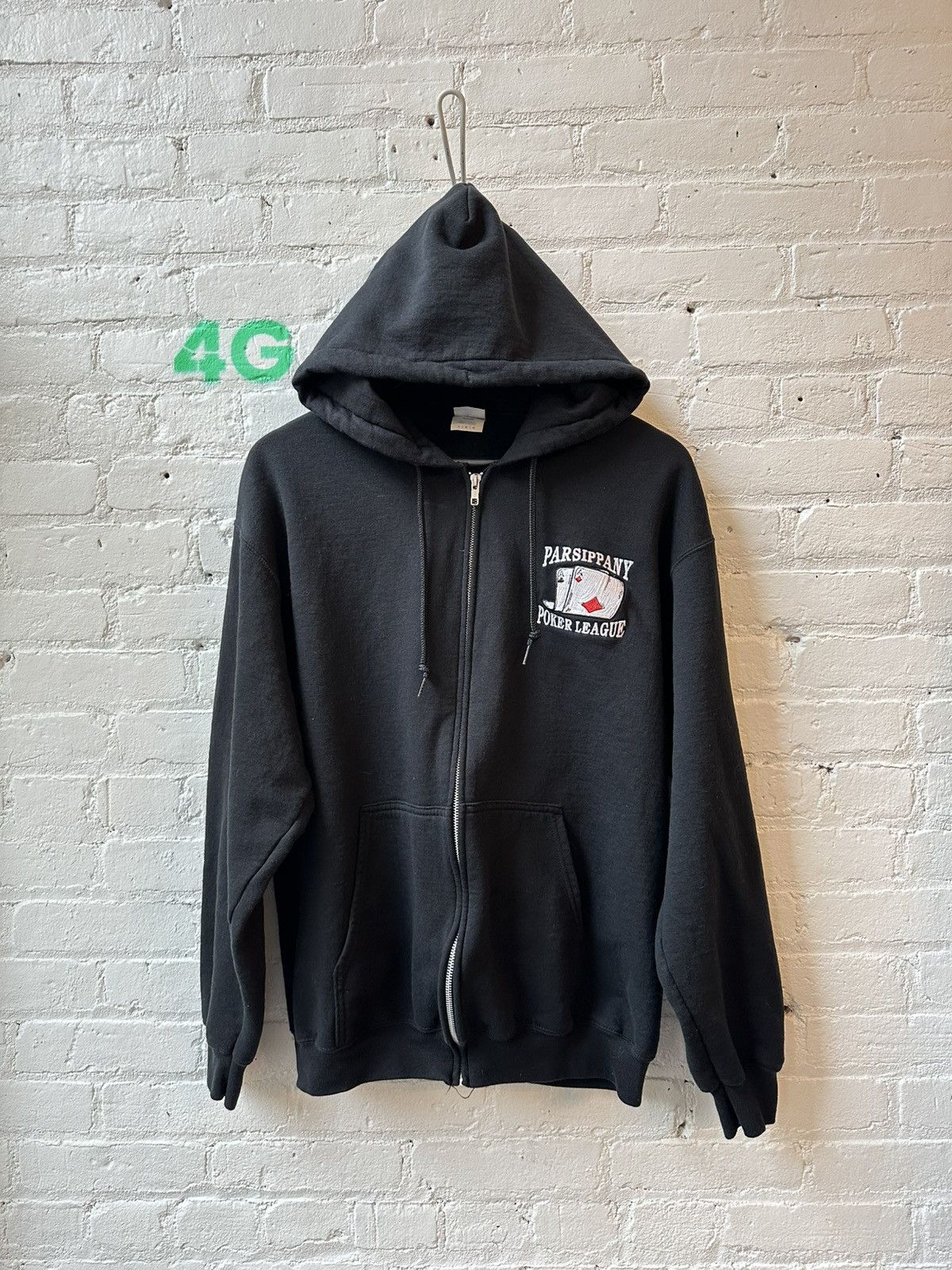 Vintage VINTAGE THRASHED JERSEY POKER HOODIE Size US L / EU 52-54 / 3 - 1 Thumbnail