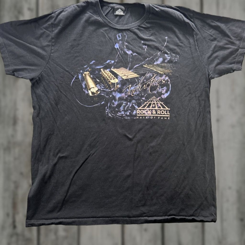 Vintage VINTAGE Rock & Roll Hall of Fame Inductees Shirt Mens 2XL Black Concert Band 90s Mens Size US XXL / EU 58 / 5 - 1 Thumbnail