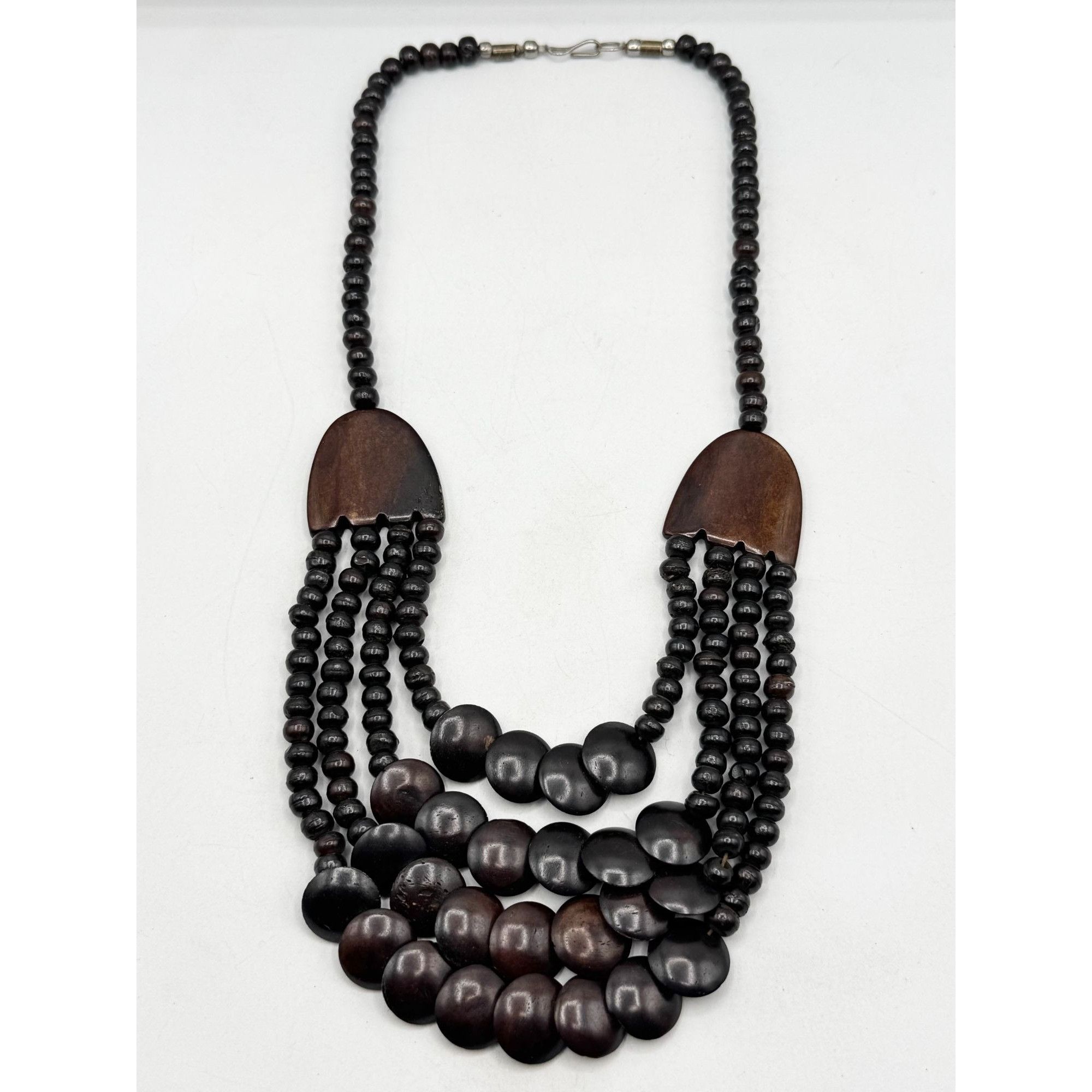 Vintage Vintage Wood Beaded Multi Strand Collar Necklace Size ONE SIZE - 3 Thumbnail