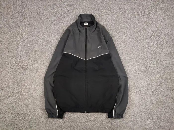 Nike Vintage Y2K Nike Swoosh Black Drill Lightweight Track Jacket Size US XL / EU 56 / 4 - 1 Thumbnail