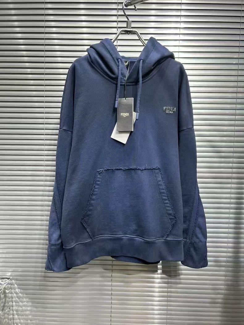 Fendi Fendi Black Blue Gradient Logo Hoodie - dmc Size US XXS / EU 40 - 1 Thumbnail