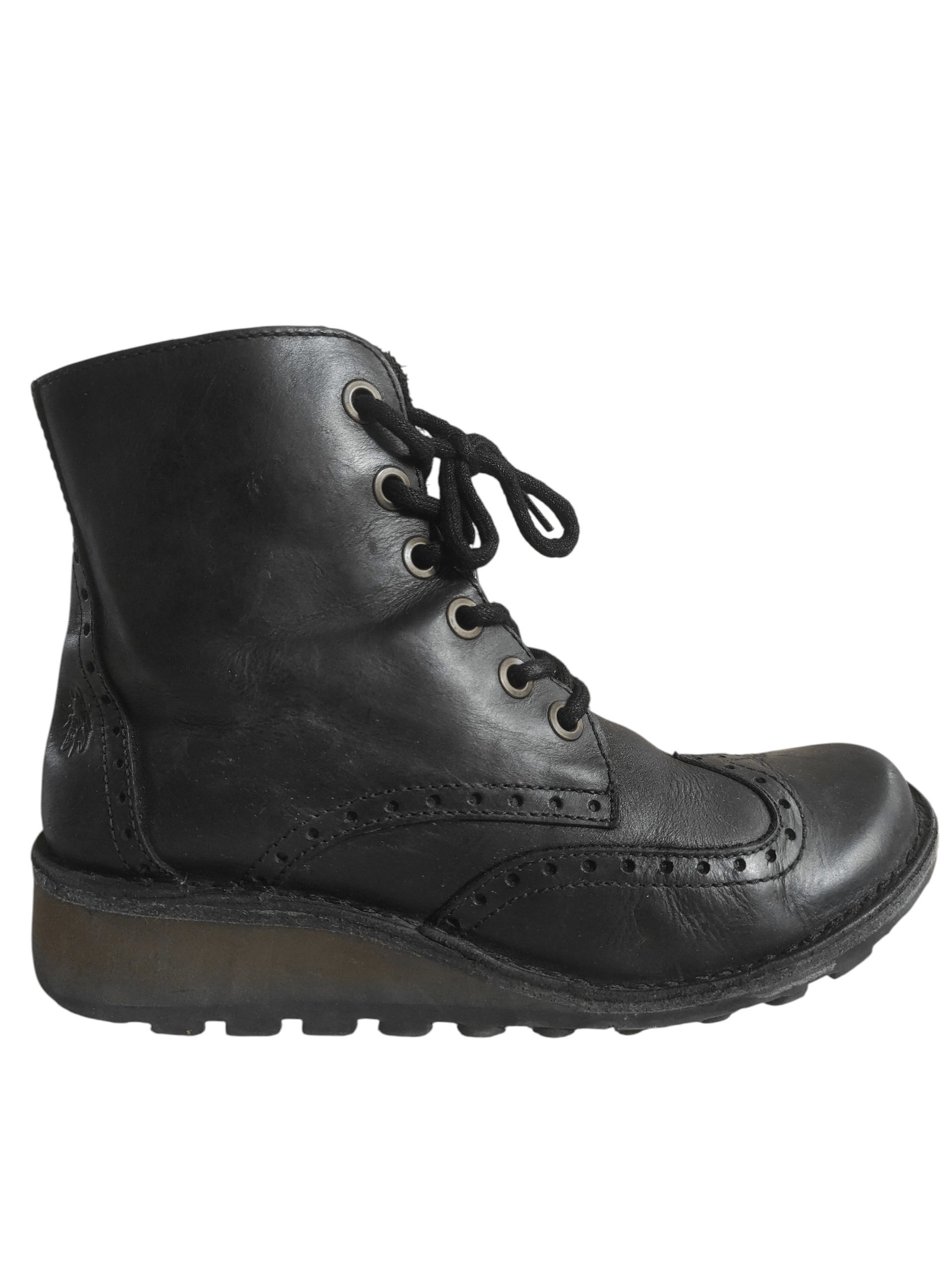 Fly London FLY LONDON Leather Brogue Low-wedge Lace-up ankle Boots Size US 9 / IT 39 - 2 Thumbnail