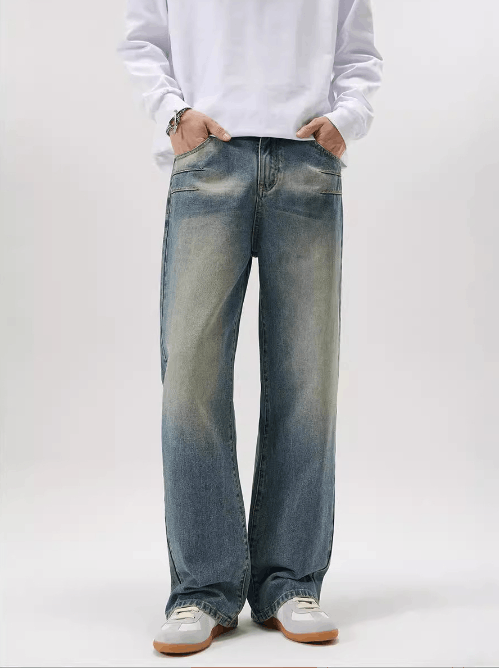 Japanese Brand × Jean American cleanfit washed wrinkled whisker jeans straight Size US 32 / EU 48 - 2 Thumbnail