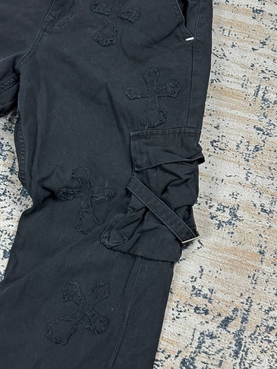 Review Avant Garde Black Cargo Cross Baggy Rap Pants Bondage Size US 32 / EU 48 - 5 Thumbnail