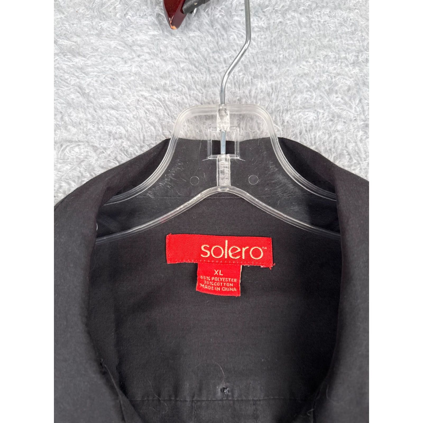 Vintage VINTAGE Solero Guayabera Shirt Adult XL Black Polyester Blend 4 Pocket Button-Up Short Sleeve Mens Size US XL / EU 56 / 4 - 6 Thumbnail
