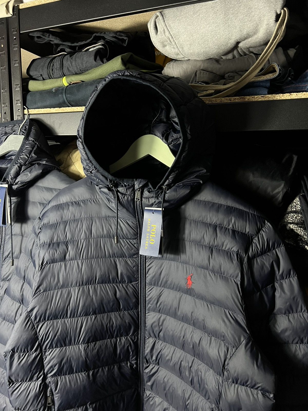 Polo Ralph Lauren Polo Ralph Lauren Navy Water Repellent Hooded Puffer Jacket Size US L / EU 52-54 / 3 - 4 Thumbnail
