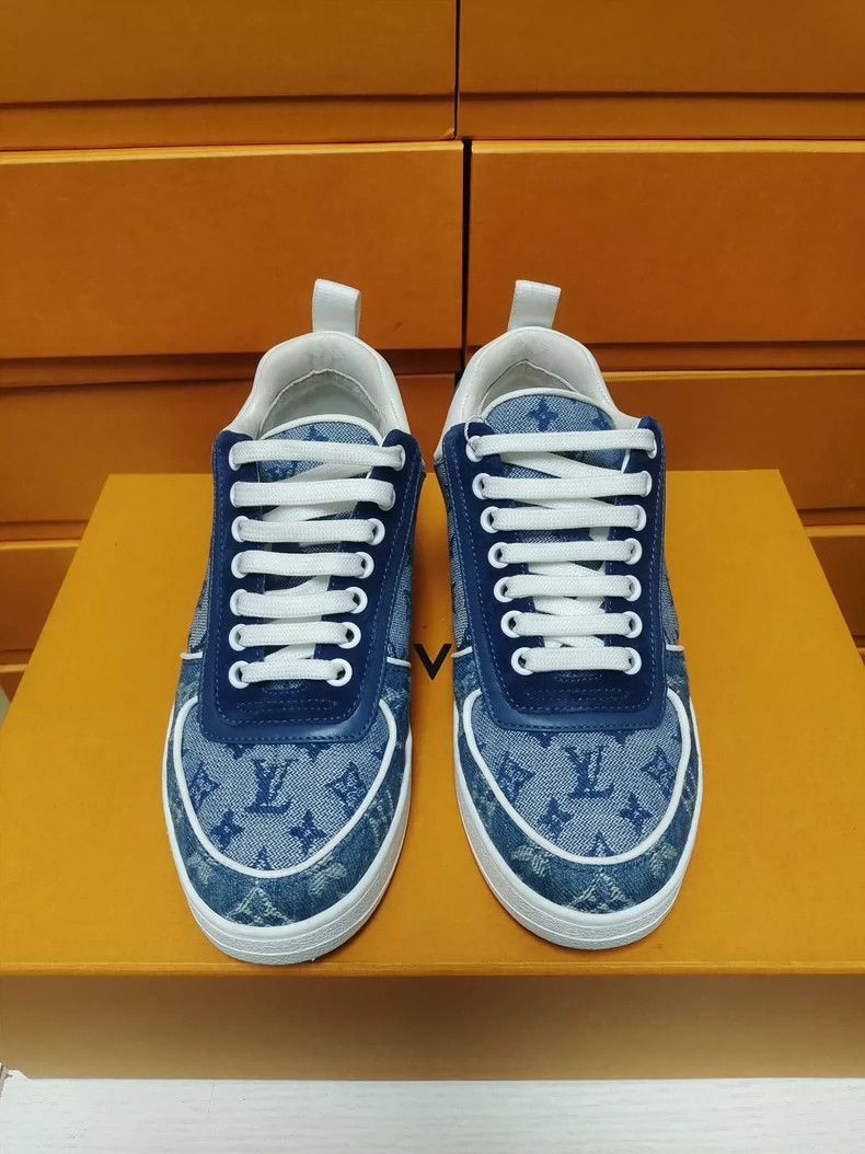 Louis Vuitton Louis Vuitton LV Denim Blue Sneakers for Women Size 35-250 Size US 5 / IT 35 - 2 Thumbnail