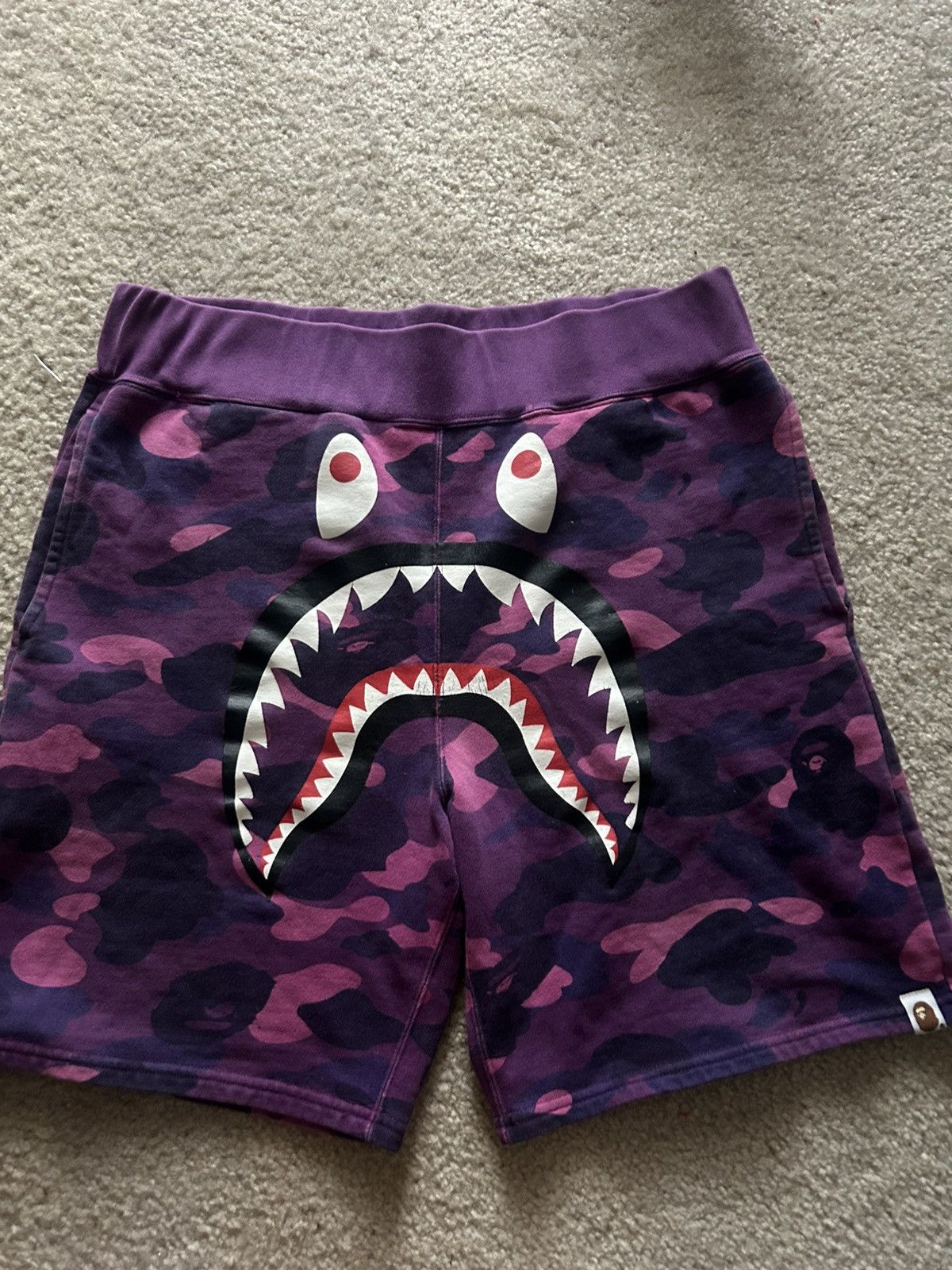 Bape Purple Camo Shark Bape Shorts Size US 34 / EU 50 - 1 Thumbnail