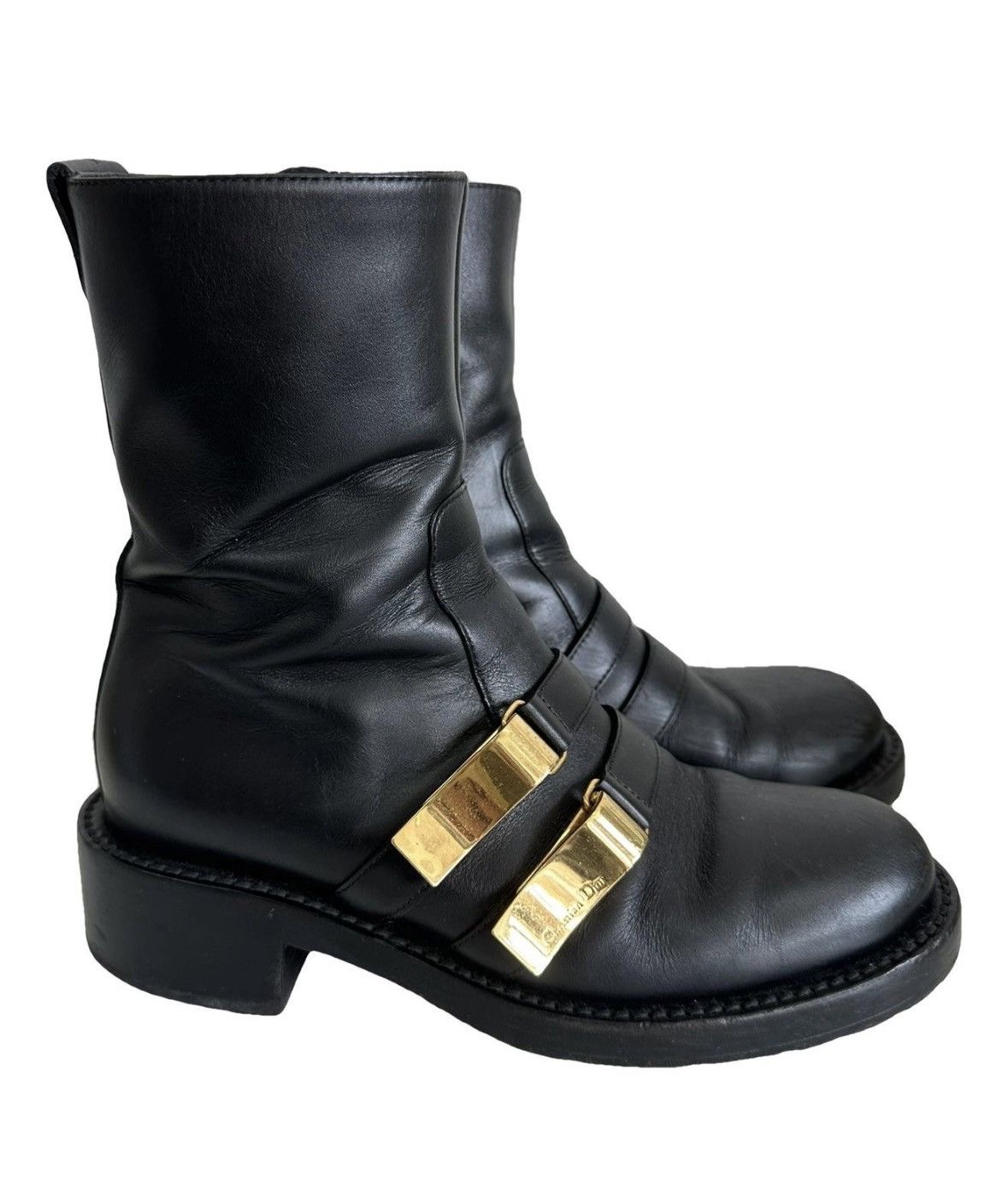 Dior Authenticated ✅ Dior Black Leather Boots 🖤 Made in Italy Size US 7 / IT 37 - 1 Thumbnail