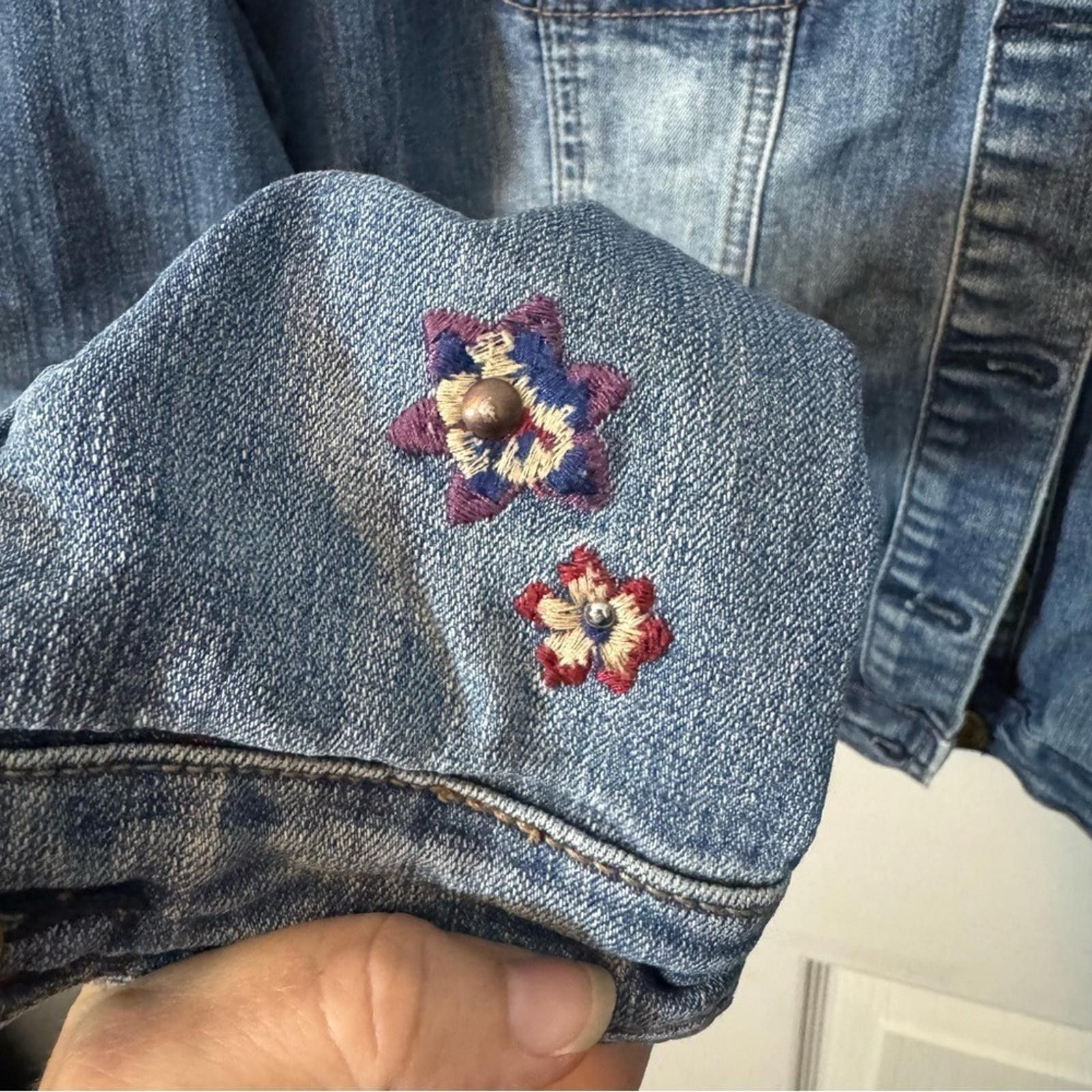 Other Vintage America Embroidered Blue Denim Jacket Size M / US 6-8 / IT 42-44 - 4 Thumbnail