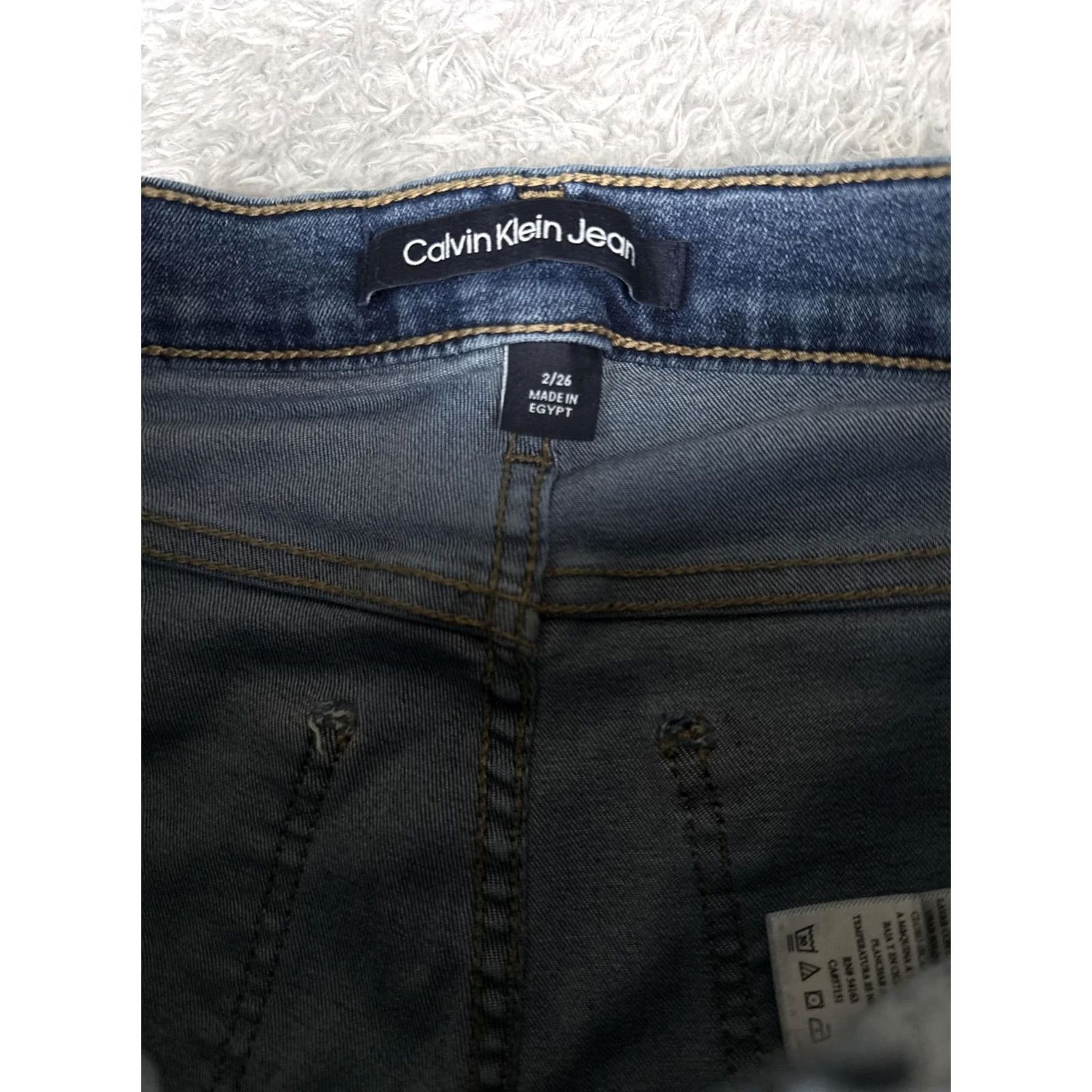 Calvin Klein Calvin Klein Jeans Womens Straight Jeans 2/26 Blue Wash Mid Rise Stretch Size 26" / US 2 / IT 38 - 5 Thumbnail