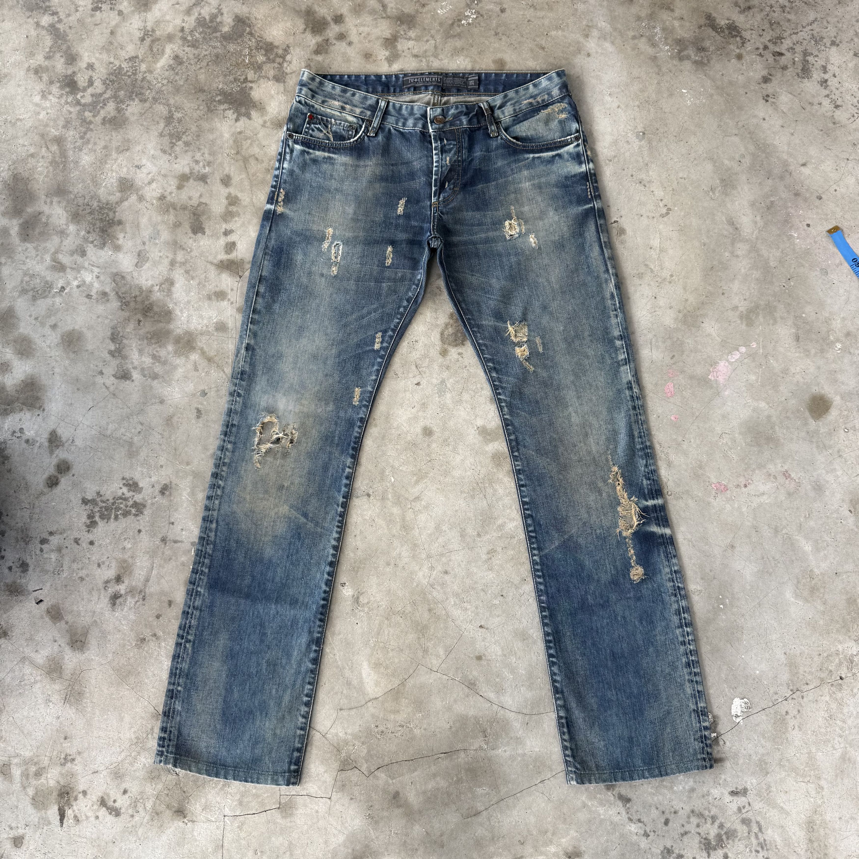 Japanese Brand W34 Vintage Zuelements Faded Rusty Ripped Denim Pants Size US 34 / EU 50 - 1 Thumbnail