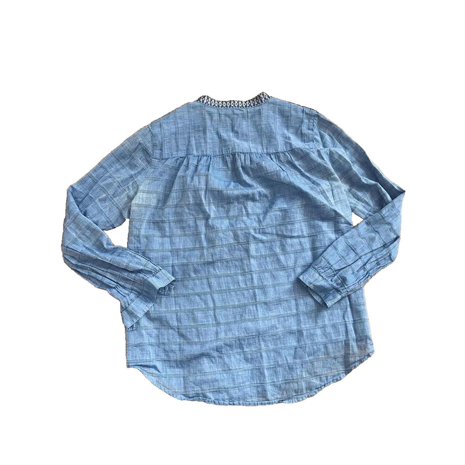 J.Crew J. Crew Women Blue Boho Long Sleeve Blouse Size S A000853 Size S / US 4 / IT 40 - 4 Thumbnail