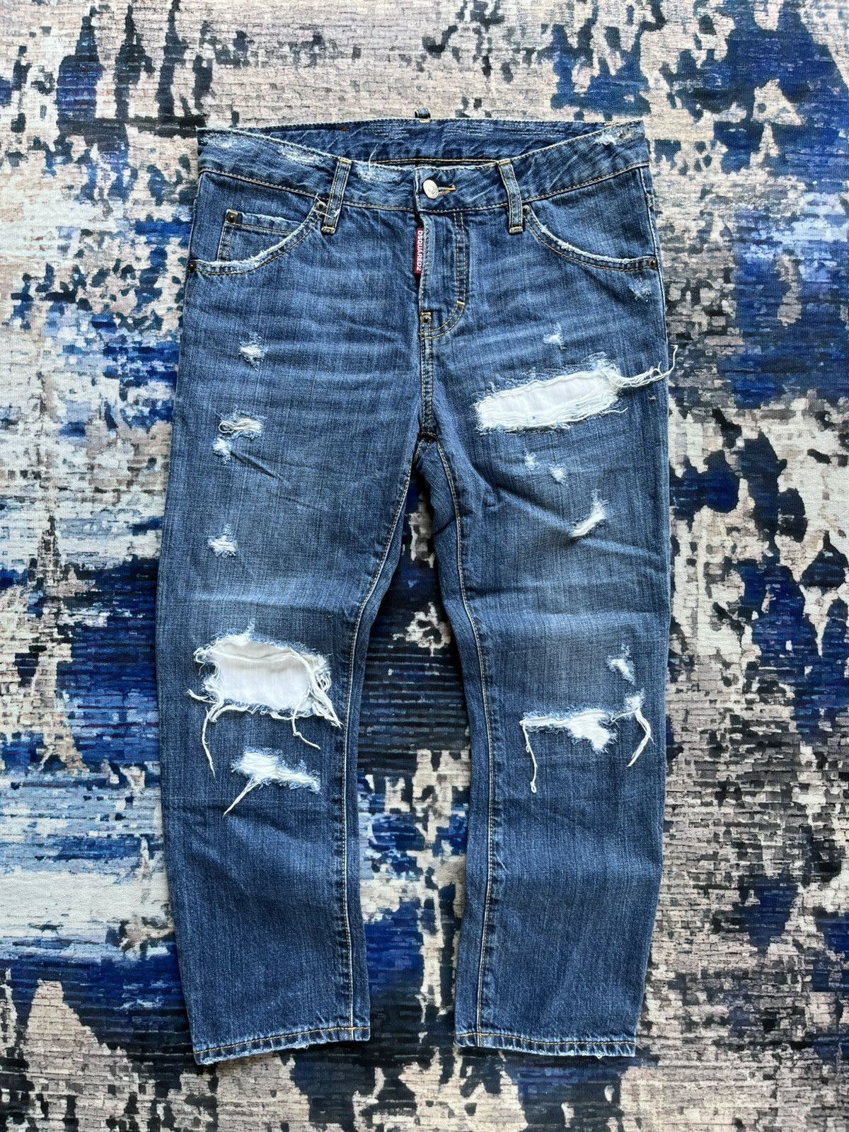 Dsquared2 💦DSQUARED2 Distressed Style Denim Jeans Size 38" / US 16 / IT 52 - 1 Thumbnail