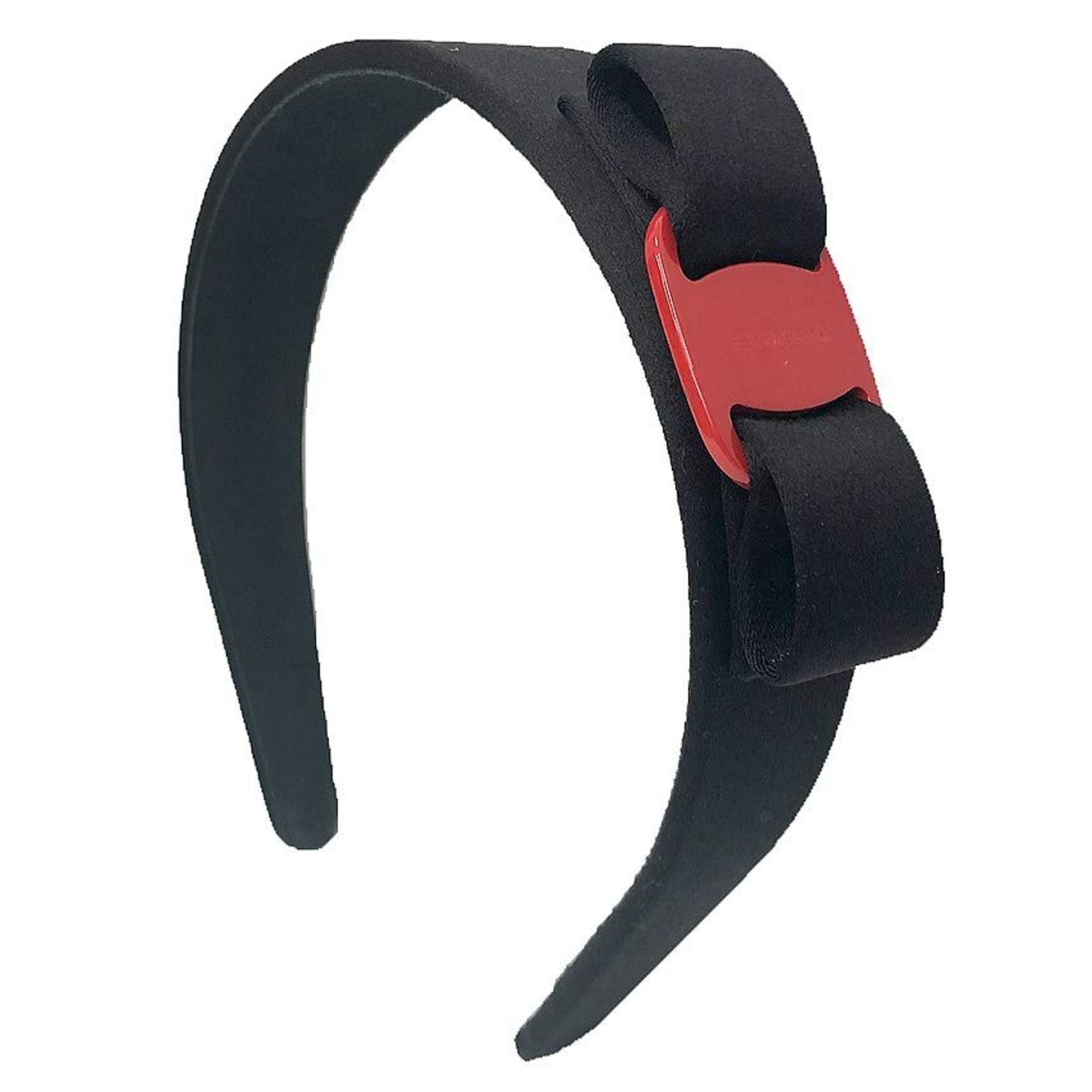 Salvatore Ferragamo Salvatore Ferragamo Vara Ribbon Headband in Black and Red, Women's Hair Accessory, Unused Size ONE SIZE - 1 Thumbnail