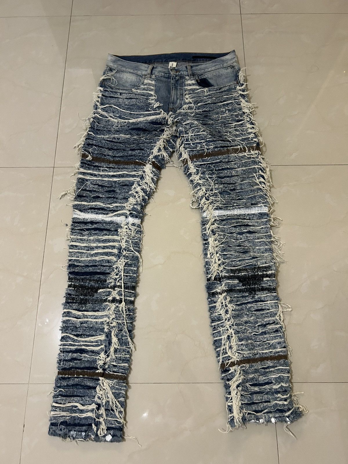1017 ALYX 9SM × Blackmeans OG Alyx x Blackmeans Shredded Denim Size US 32 / EU 48 - 1 Thumbnail