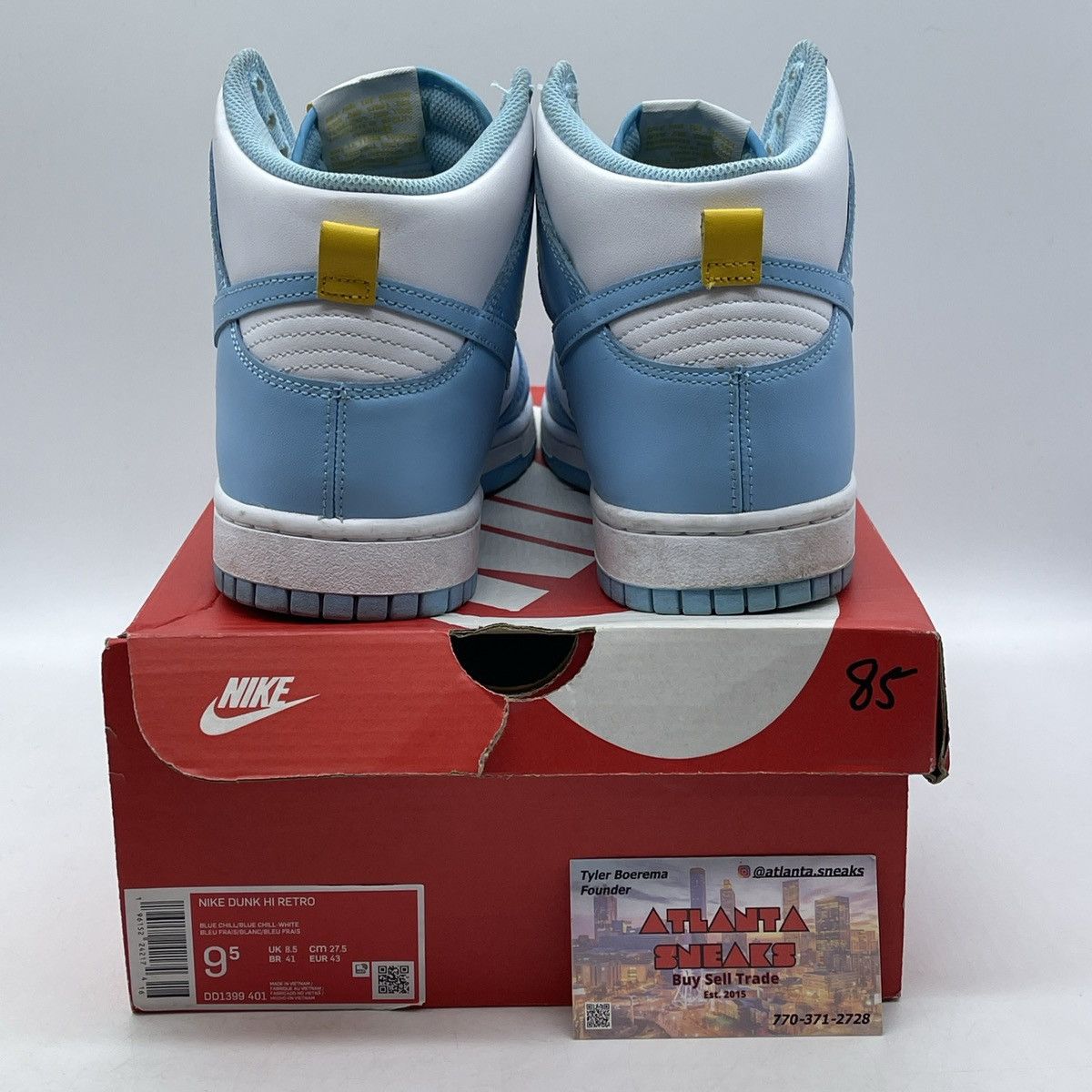 Nike Dunk high blue chill Size US 9.5 / EU 42-43 - 3 Thumbnail