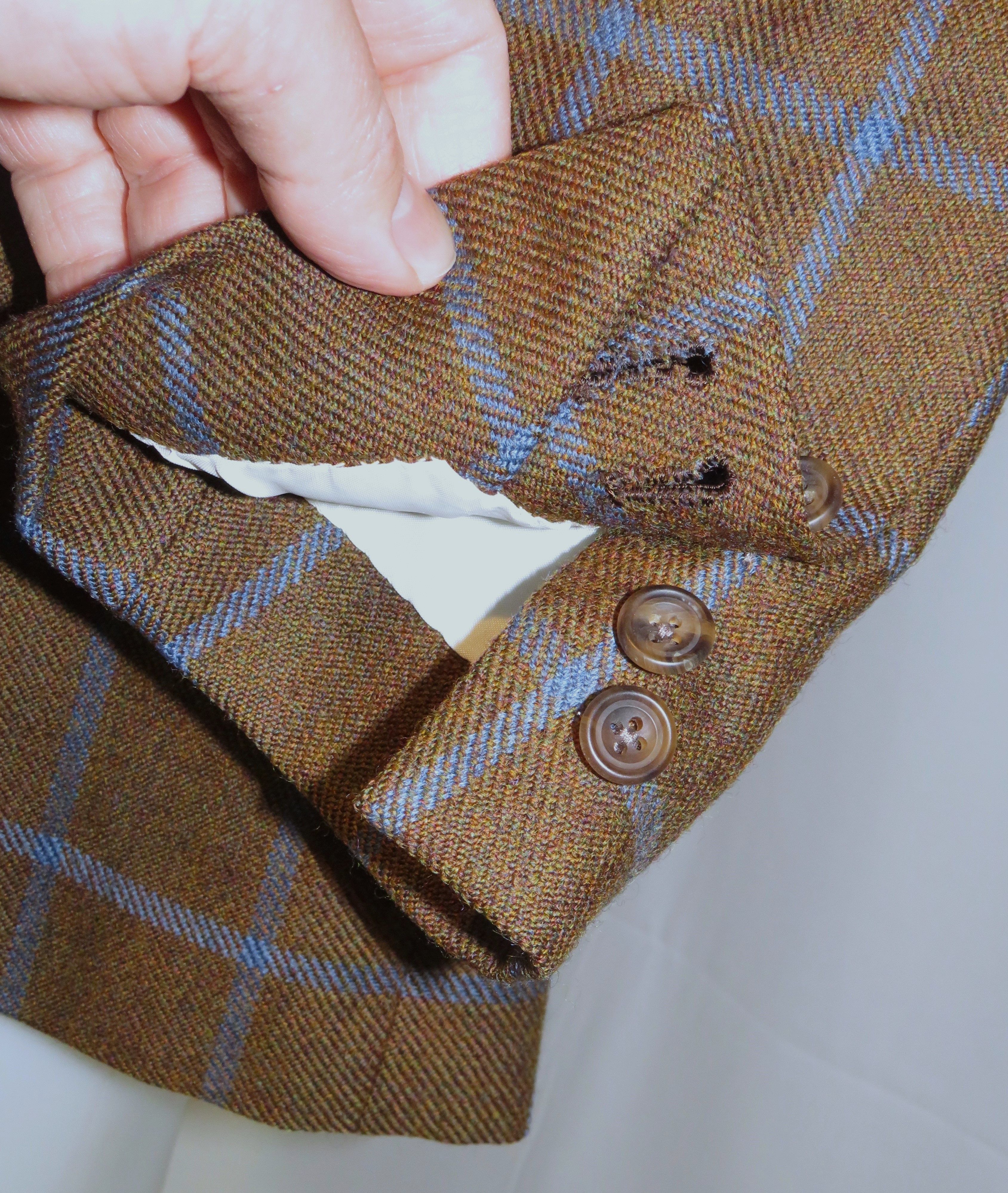 Savile Row B. Burstow Brown Windowpane Plaid Two Button Sport Coat 40L Size 40L - 9 Thumbnail
