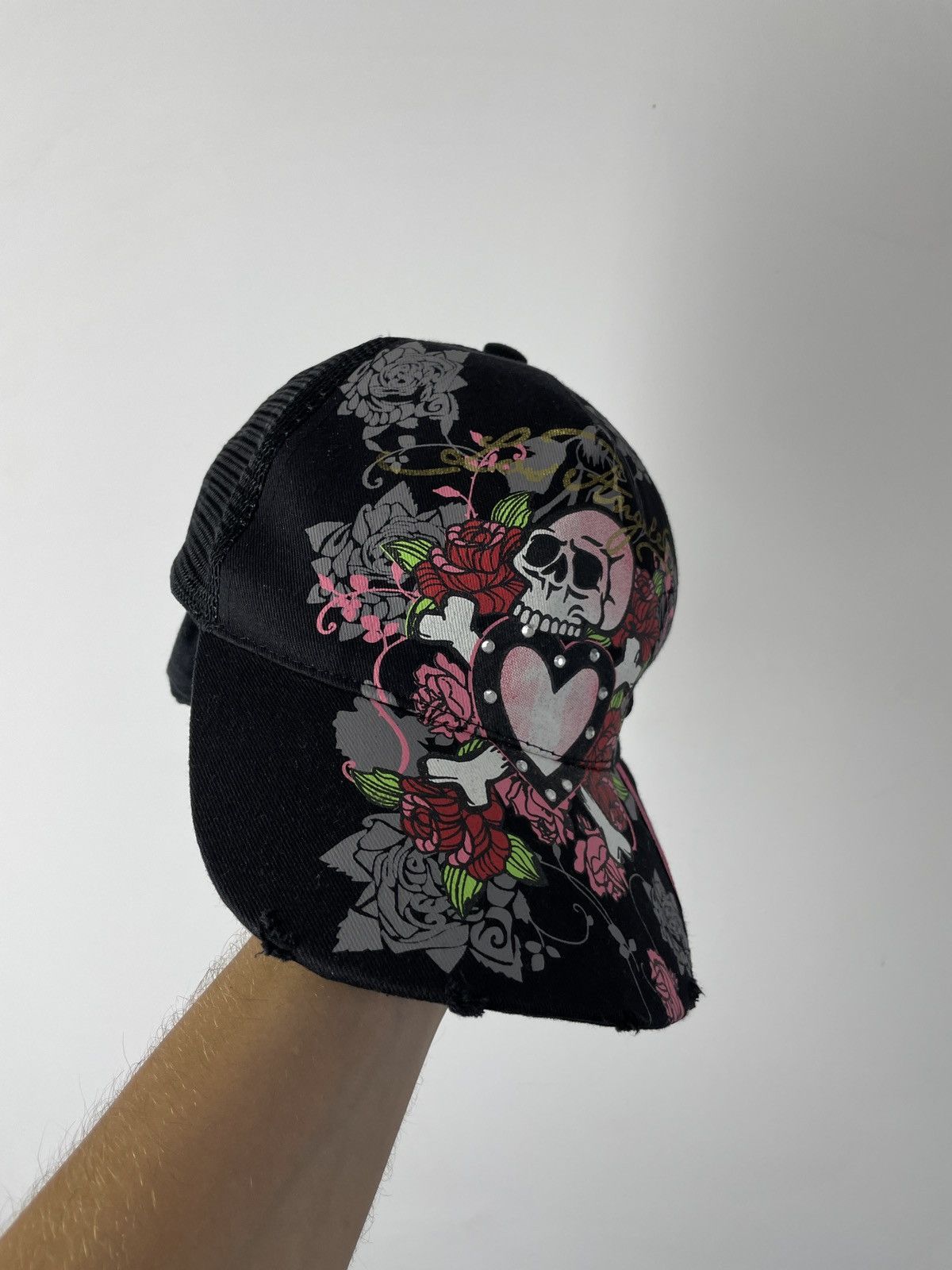Japanese Brand × Vintage Vintage Black y2k cap hat ed hardy style Size ONE SIZE - 3 Thumbnail
