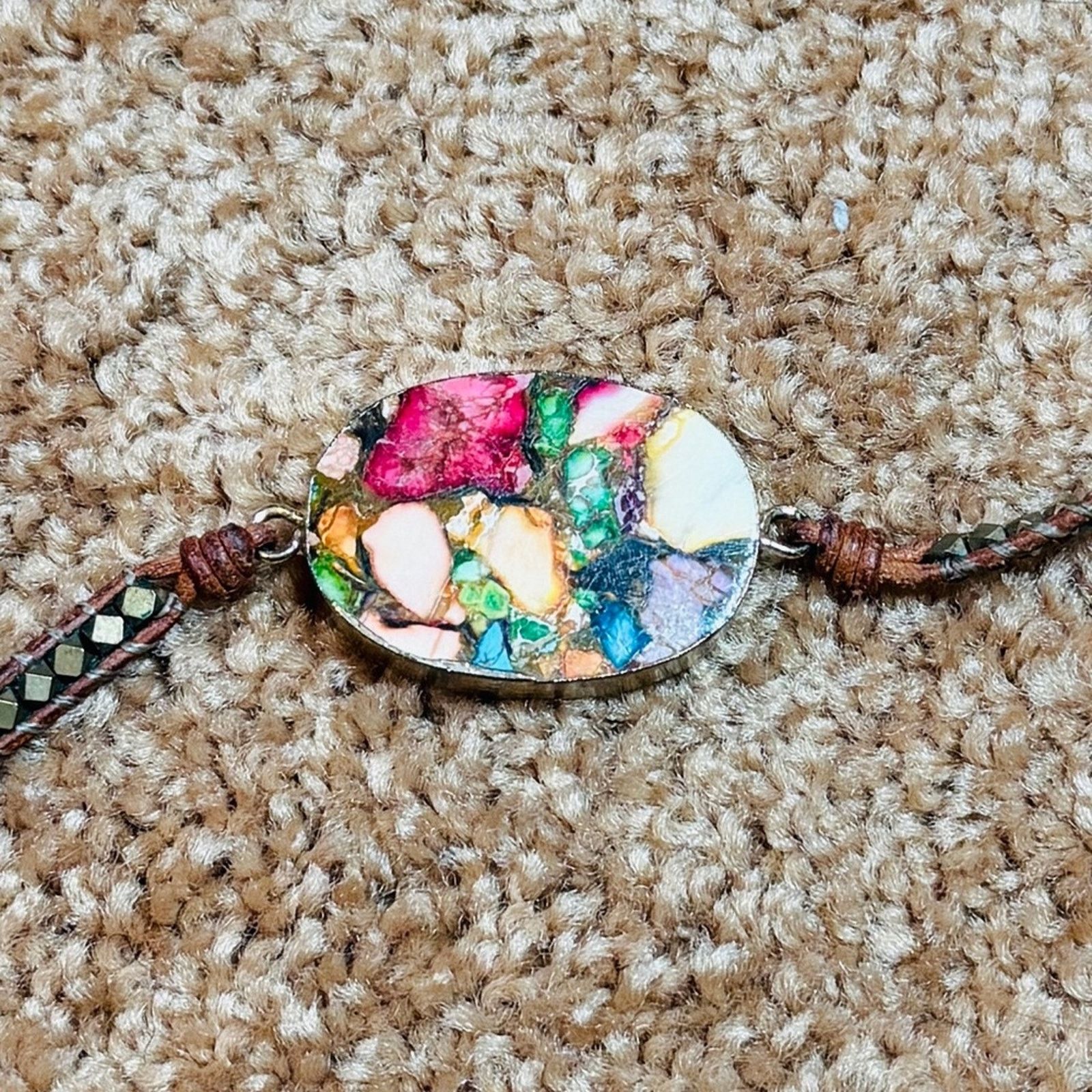 Handmade Multicolor Stone Wrap Bracelet Size ONE SIZE - 3 Thumbnail