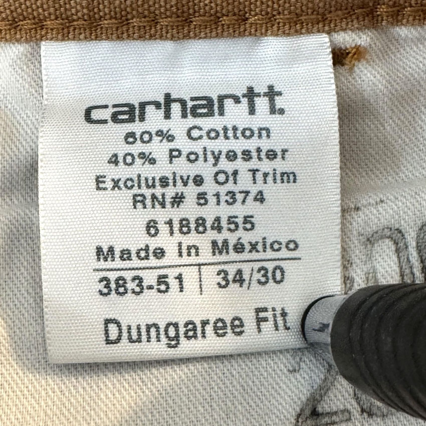 Carhartt VINTAGE Carhartt Pants Mens 34x29 Brown Dungaree Fit Work Carpenter Twill Paint Stains Size US 34 / EU 50 - 6 Thumbnail