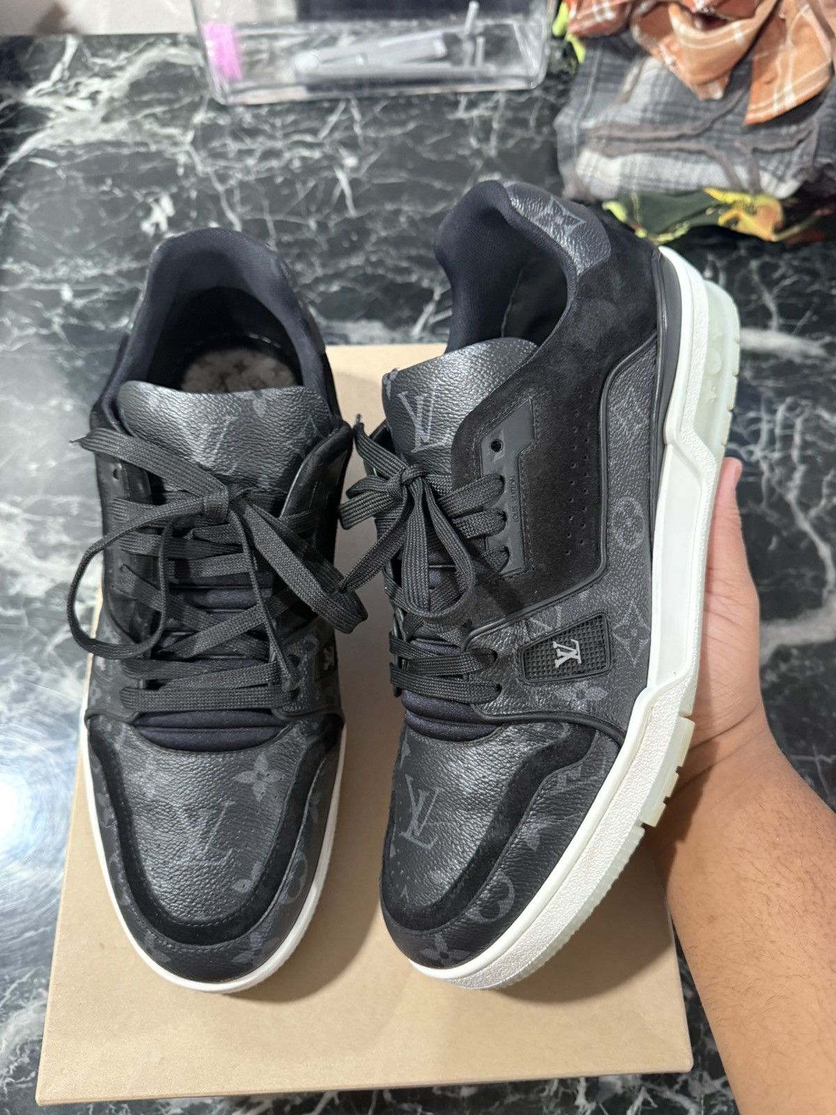 Louis Vuitton Louis Vuitton LV Trainer Eclipse Black Monogram Size 10 LV Size US 11.5 / EU 44-45 - 1 Thumbnail