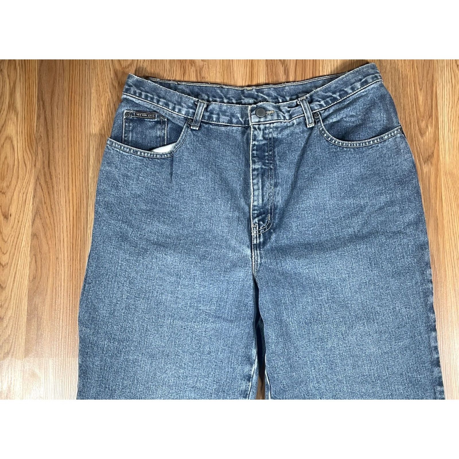Sea New York New York Jeans Jeans High Rise Classic Fit Blue Wash 16 Tall Womens 100% Cotton Denim Long Straight Jeans Size 38" / US 16 / IT 52 - 2 Thumbnail