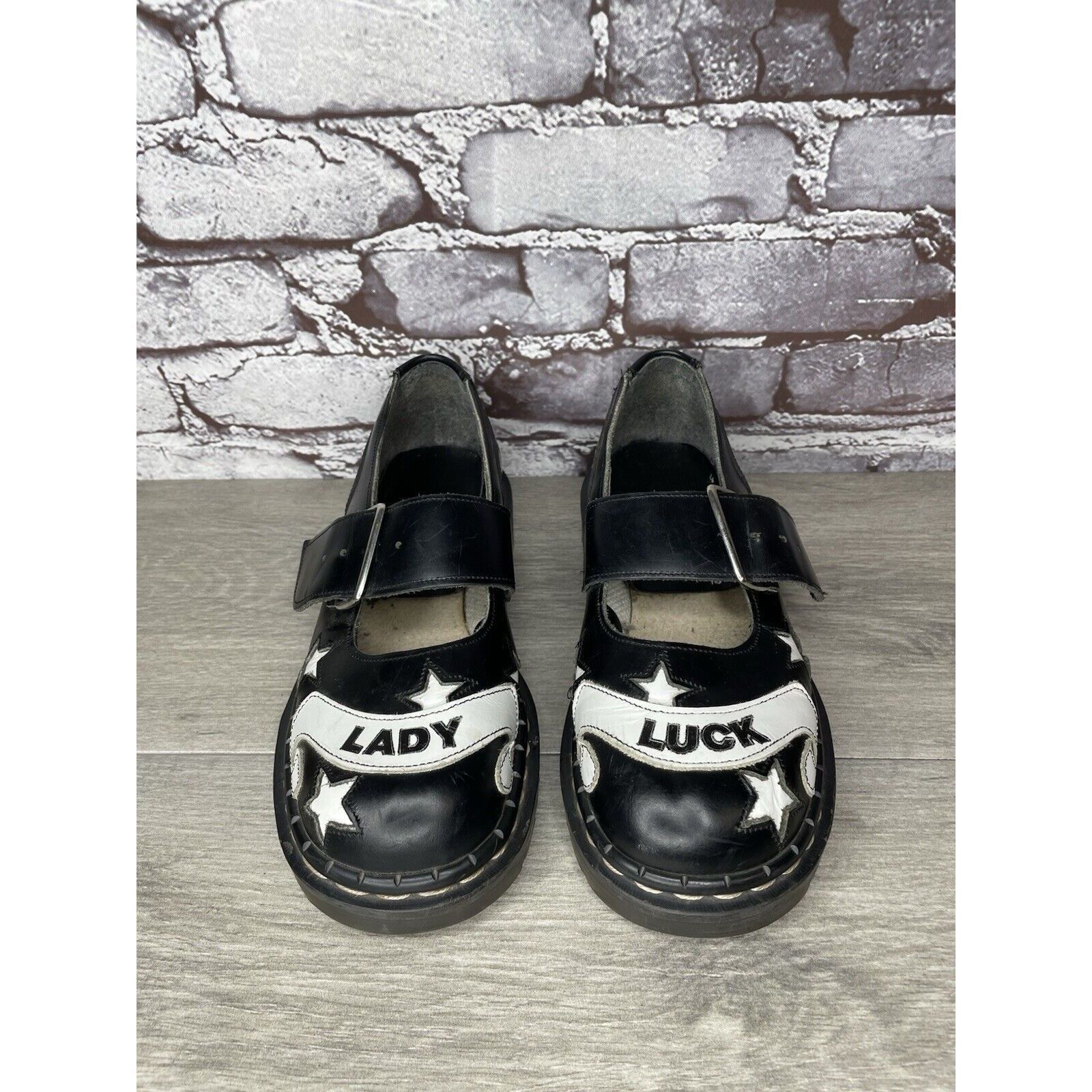 Other VTG TUK LADY LUCK Black Leather MaryJane Strap England Shoes Size US 5.5 / IT 35.5 - 16 Thumbnail