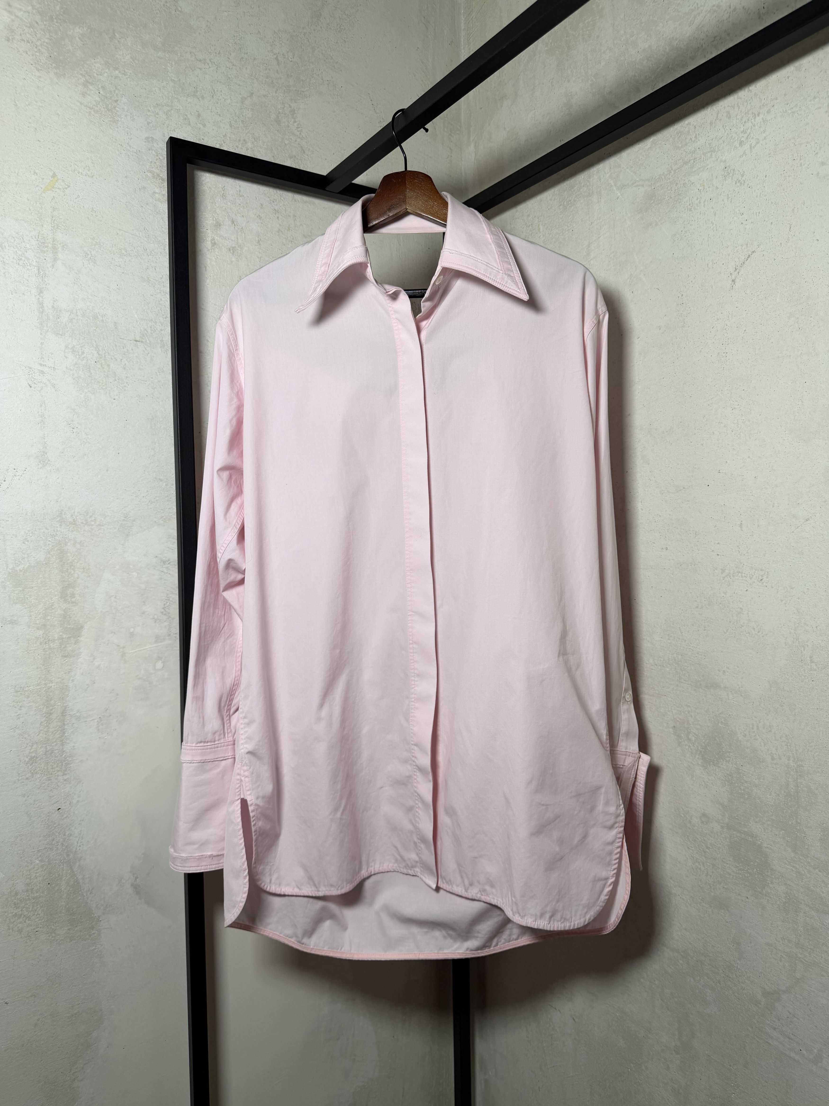 Helmut Lang Helmut Lang Open Back Pink Button Up Pointy Collar Shirt Size S / US 4 / IT 40 - 2 Thumbnail