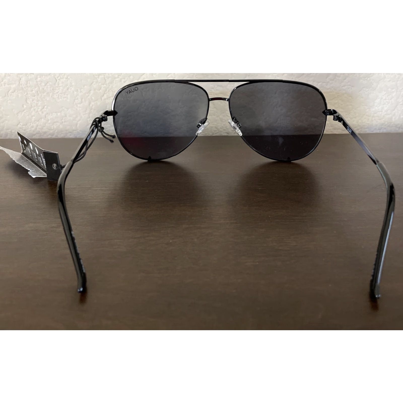 Vintage Quay Australia High Key Aviator Sunglasses Women Black Smoke Polarized UV400 W Clear Case Size ONE SIZE - 4 Thumbnail