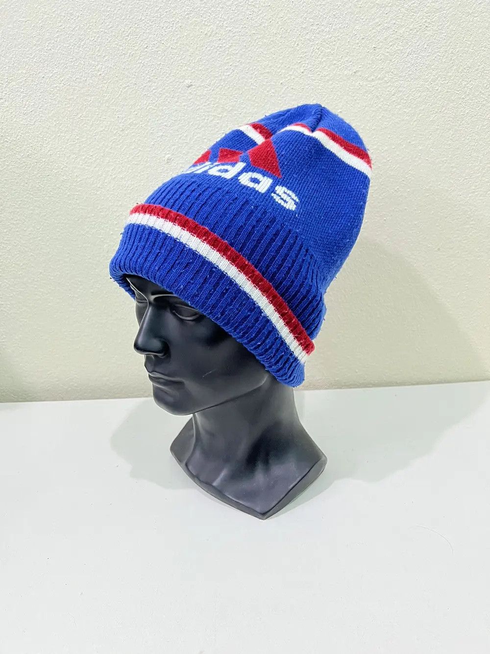 Adidas × Vintage Vintage Adidas Spell Out Beanie Hat Size ONE SIZE - 3 Thumbnail