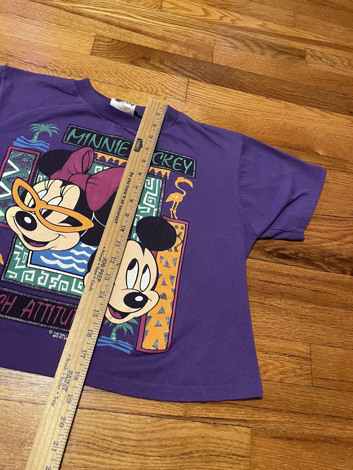 Disney × Vintage Vintage 80s 90s Beach Disney Mickey Minnie Cropped T Shirt Size S / US 4 / IT 40 - 8 Thumbnail