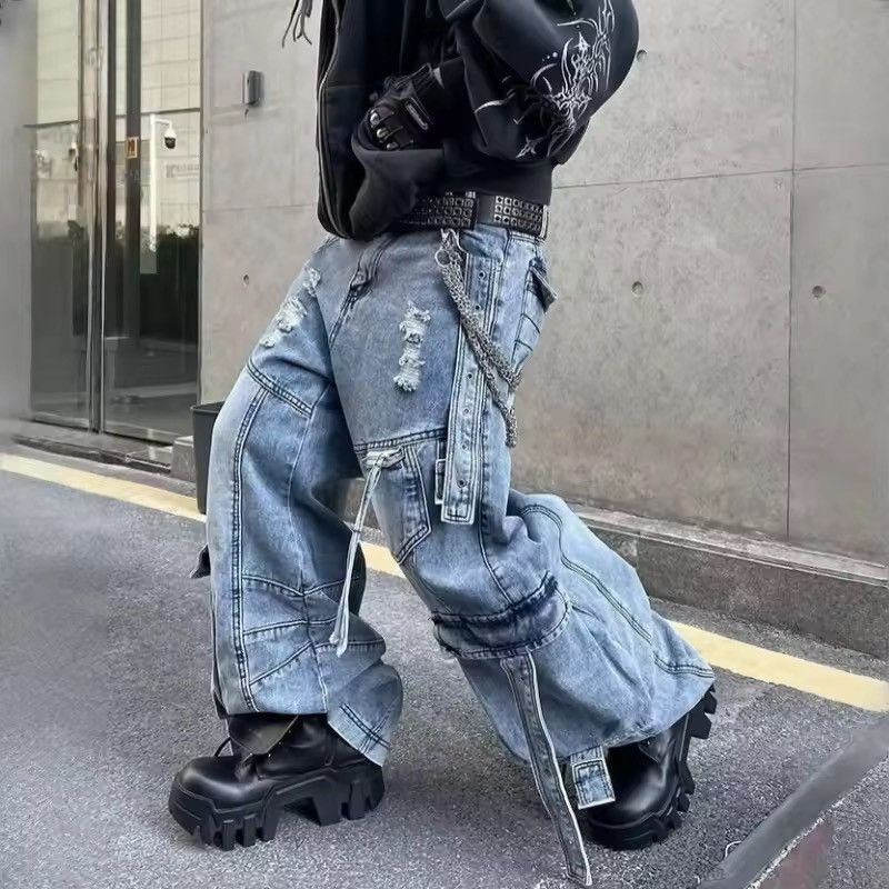 Japanese Brand DISTRESSED Multi-Pocket Baggy Pants Size US 27 - 9 Thumbnail