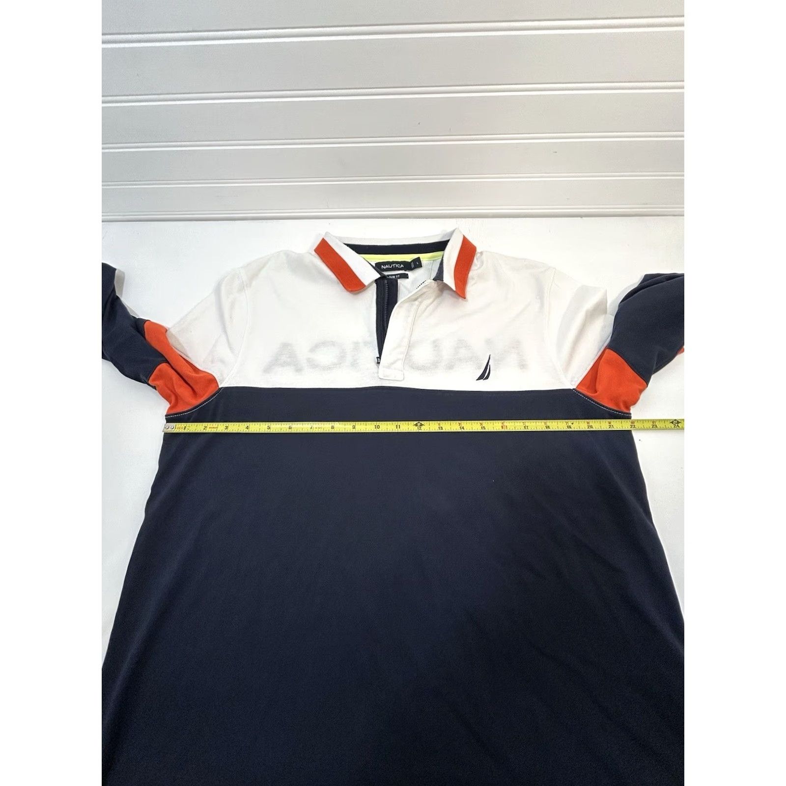 Nautica Nautica Polo Multicolor Colorblock Long Sleeve Slim Fit 1/4 Zip Navy? (Original color: Multicolor) - Men Large Shirt Size US L / EU 52-54 / 3 - 6 Thumbnail